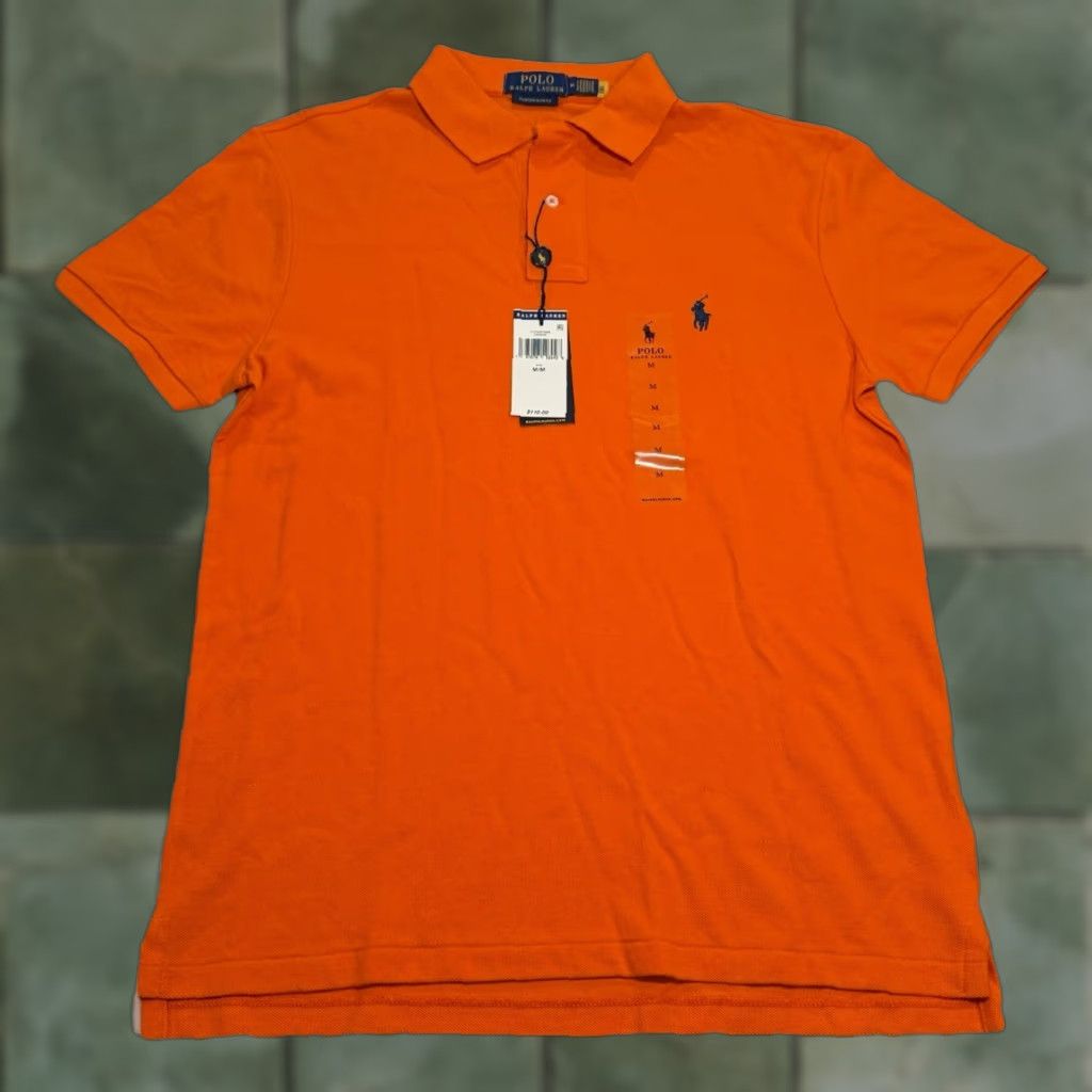 Polo Ralph Lauren VINTAGE Polo Ralph Lauren Polo Shirt Men Medium Orange Short Sleeve Classic Fit Logo 90s Casual Size US M / EU 48-50 / 2 - 1 Thumbnail