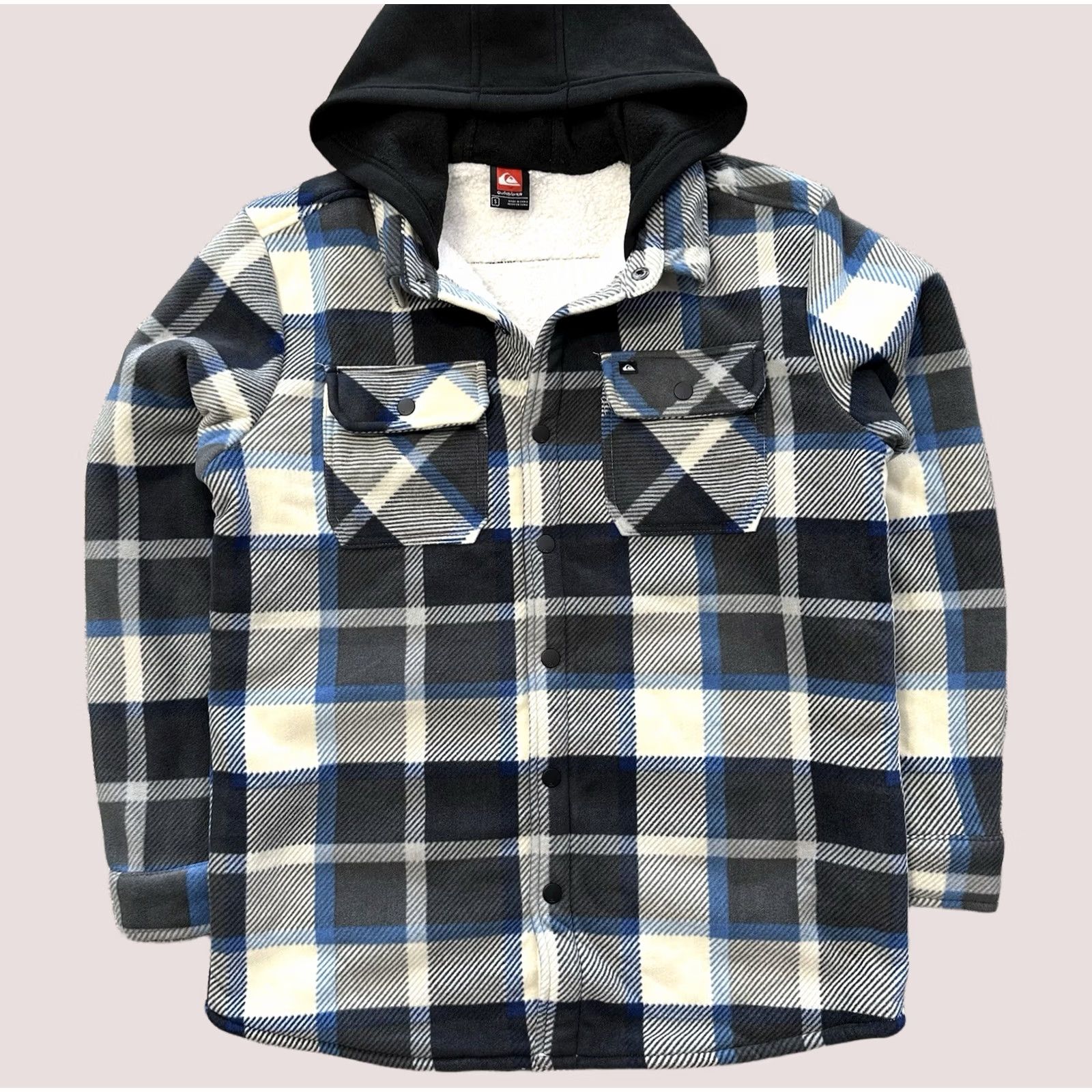 Quiksilver Quiksilver Shirt Mens S Plaid Hooded Flannel Shacket Button-Up Size US S / EU 44-46 / 1 - 1 Thumbnail