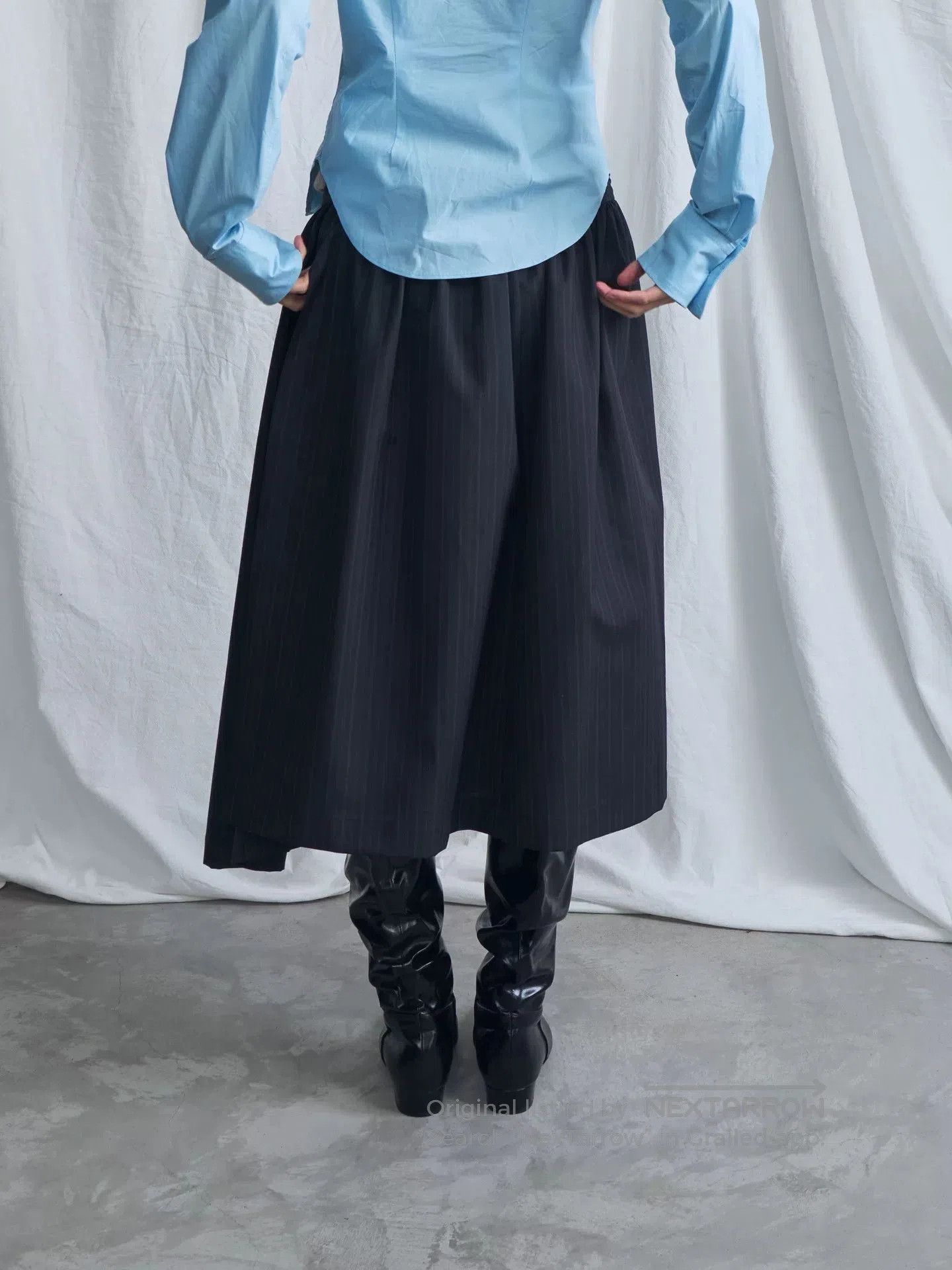 Junya Watanabe navy wool belt dress by junya watanabe. Size M / US 6-8 / IT 42-44 - 4 Thumbnail
