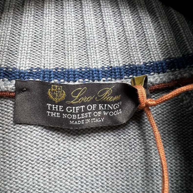 Loro Piana LORO PIANA Light grey knit sweater with zipper Size US M / EU 48-50 / 2 - 3 Thumbnail