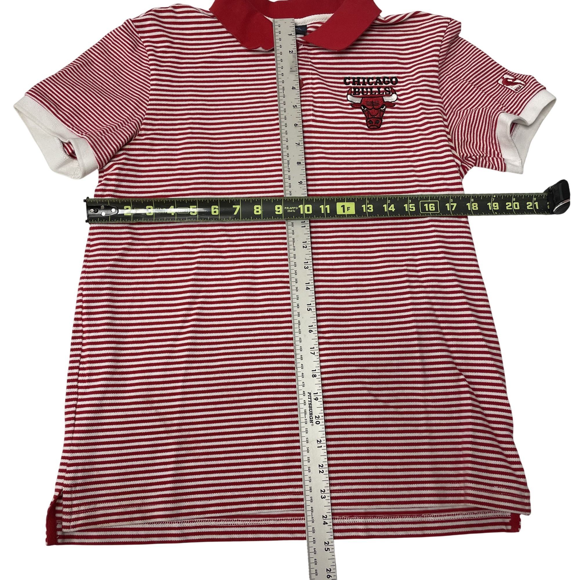 NBA Vtg NBA Stripe Polo CHICAGO BULLS Basketball LOGO Shirt Size US L / EU 52-54 / 3 - 10 Thumbnail