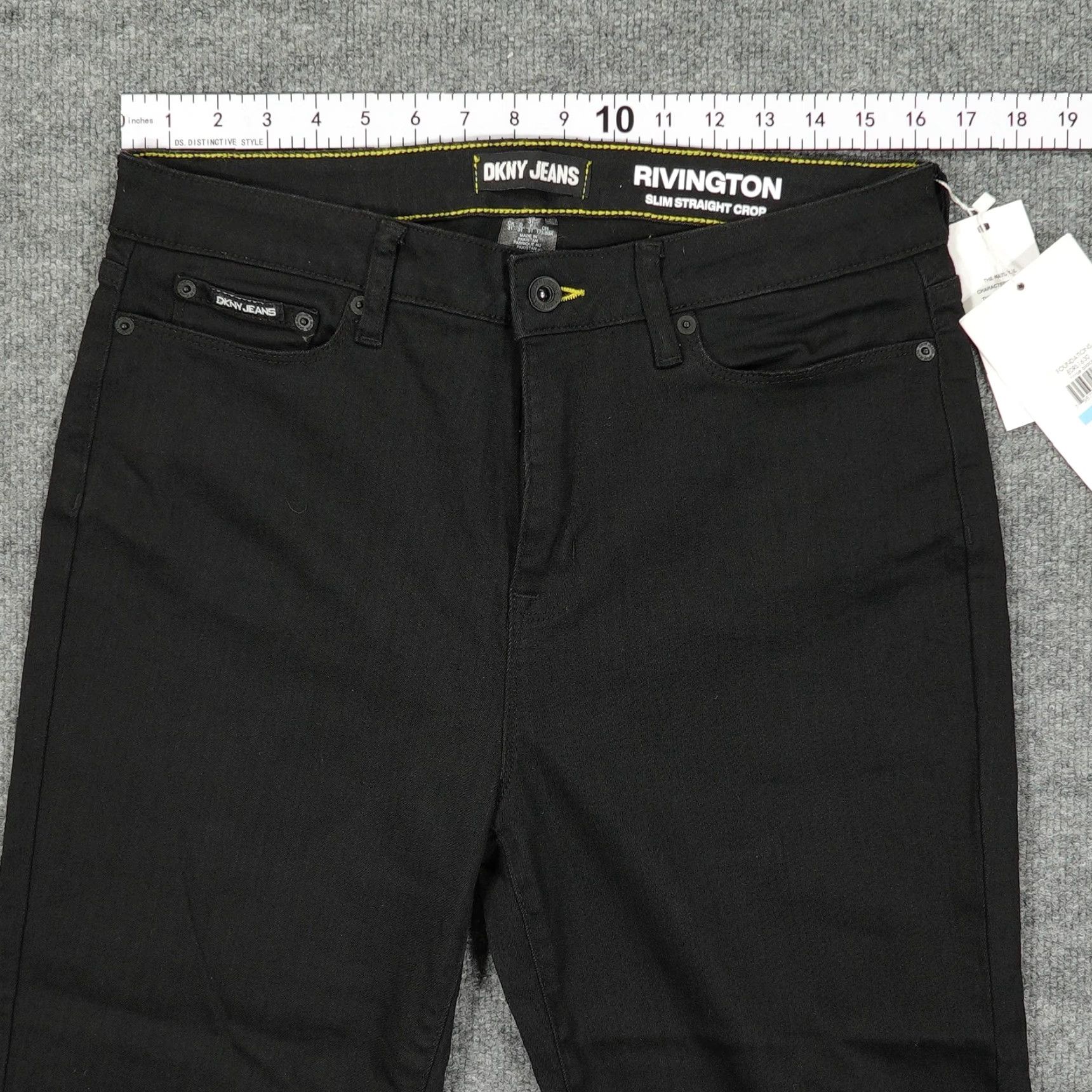 DKNY DKNY Jeans Mens 31 Black Rivington Slim Straight Crop Raw Hem Stretch Jeans Size US 31 - 3 Thumbnail