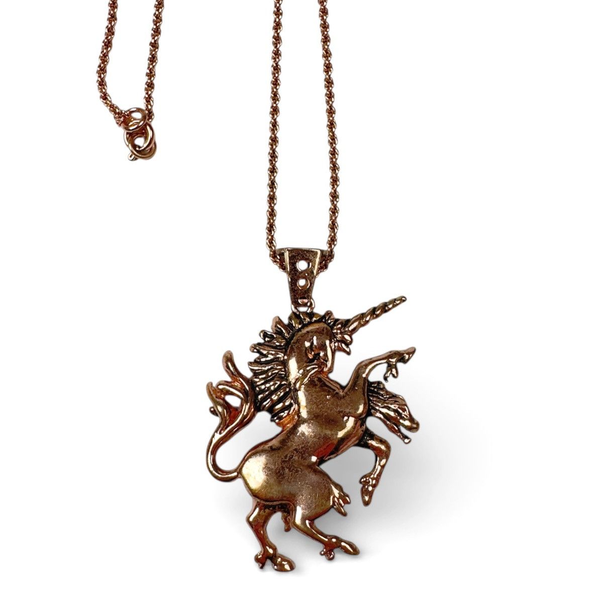 Han Cholo Last Unicorn Pendant Rope Chain Necklace Rose Gold