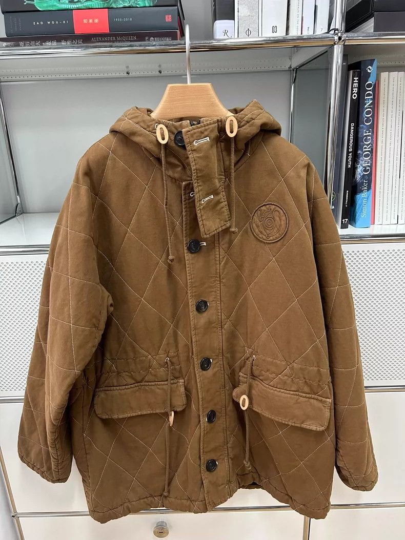 Loewe LOEWE Brown diamond check capon cotton coat Size XS / US 0-2 / IT 36-38 - 1 Thumbnail