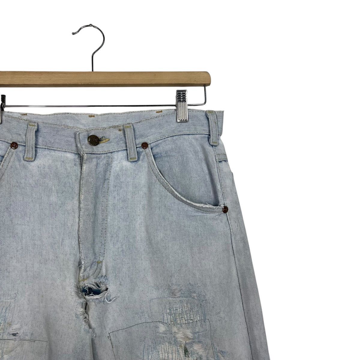 Lee Vintage Lee Sashiko Distressed Workwear Denim Jeans Size US 31 - 5 Thumbnail