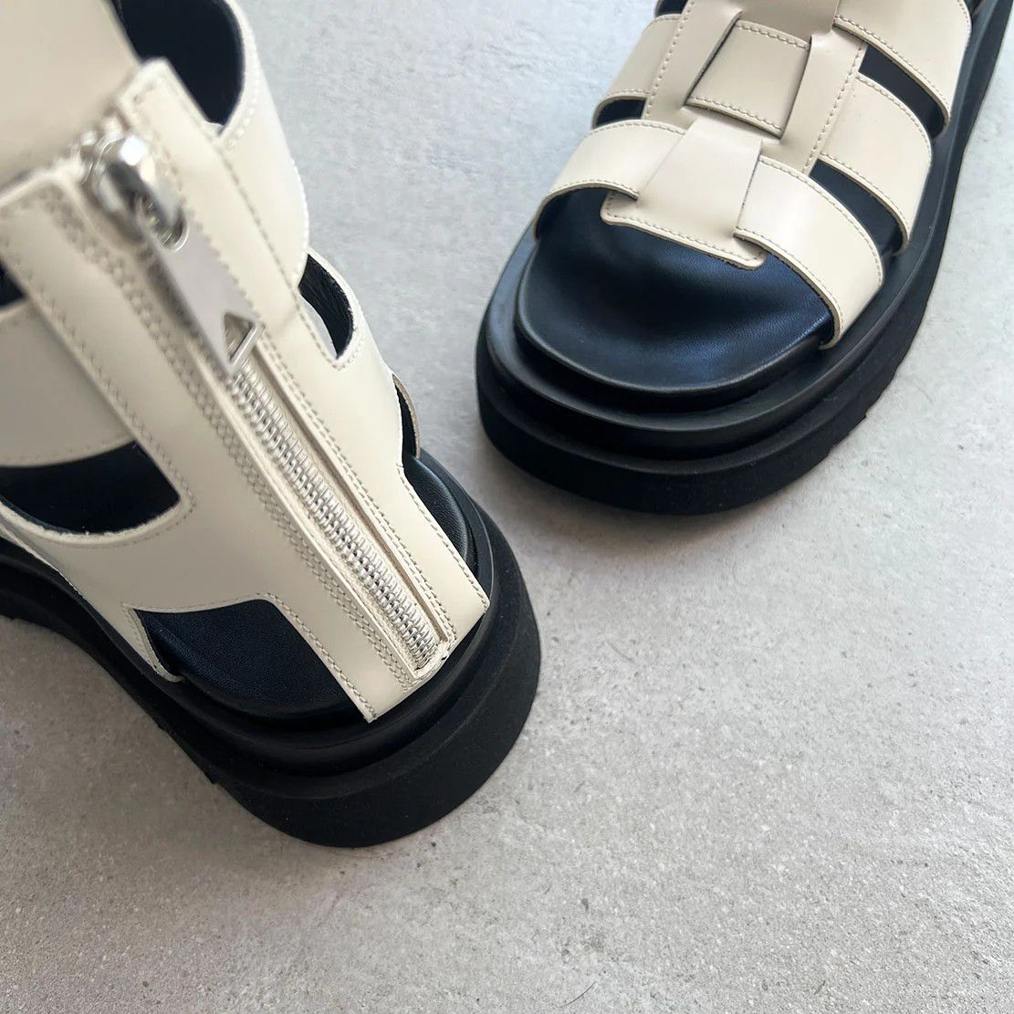 Bottega Veneta o1loc1c0125 764581 Lug Flat Sandals in Sea Salt Size US 9 / IT 39 - 3 Thumbnail