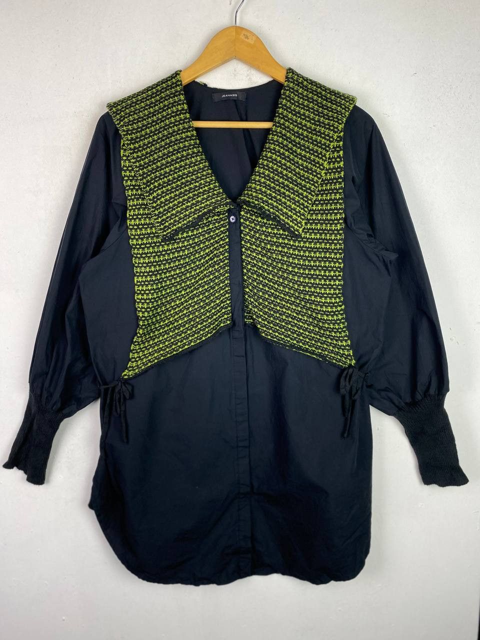 image of Avant Garde Jeanasis s Light Jacket Nice Design in Black Green, Men's (Size Large)