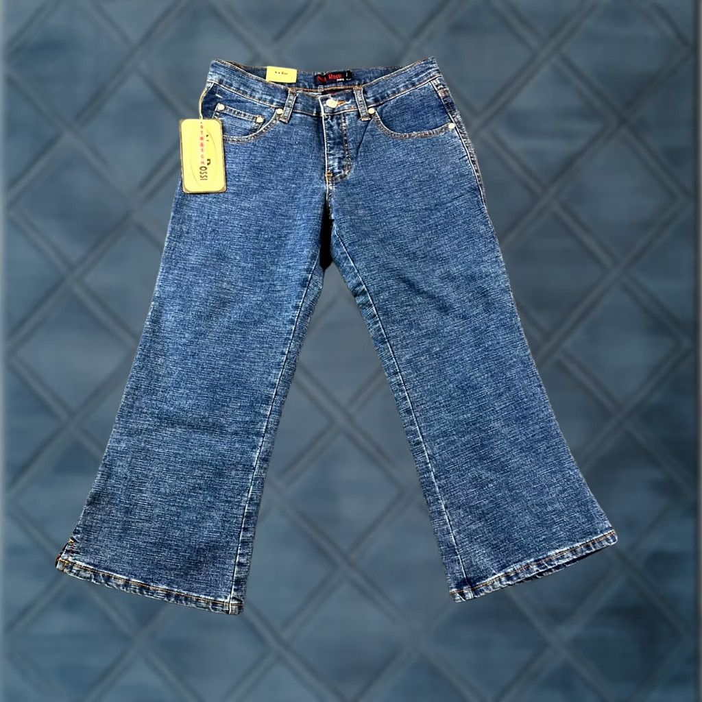 Vintage Nina Rossi Bootcut Capri Jeans Women 8 Blue Cotton Denim Travel Workwear Stretch Capri Jeans Women 8 Blue Cotton Denim Travel Workwear Stretch Size 30" / US 8 / IT 44 - 1 Thumbnail