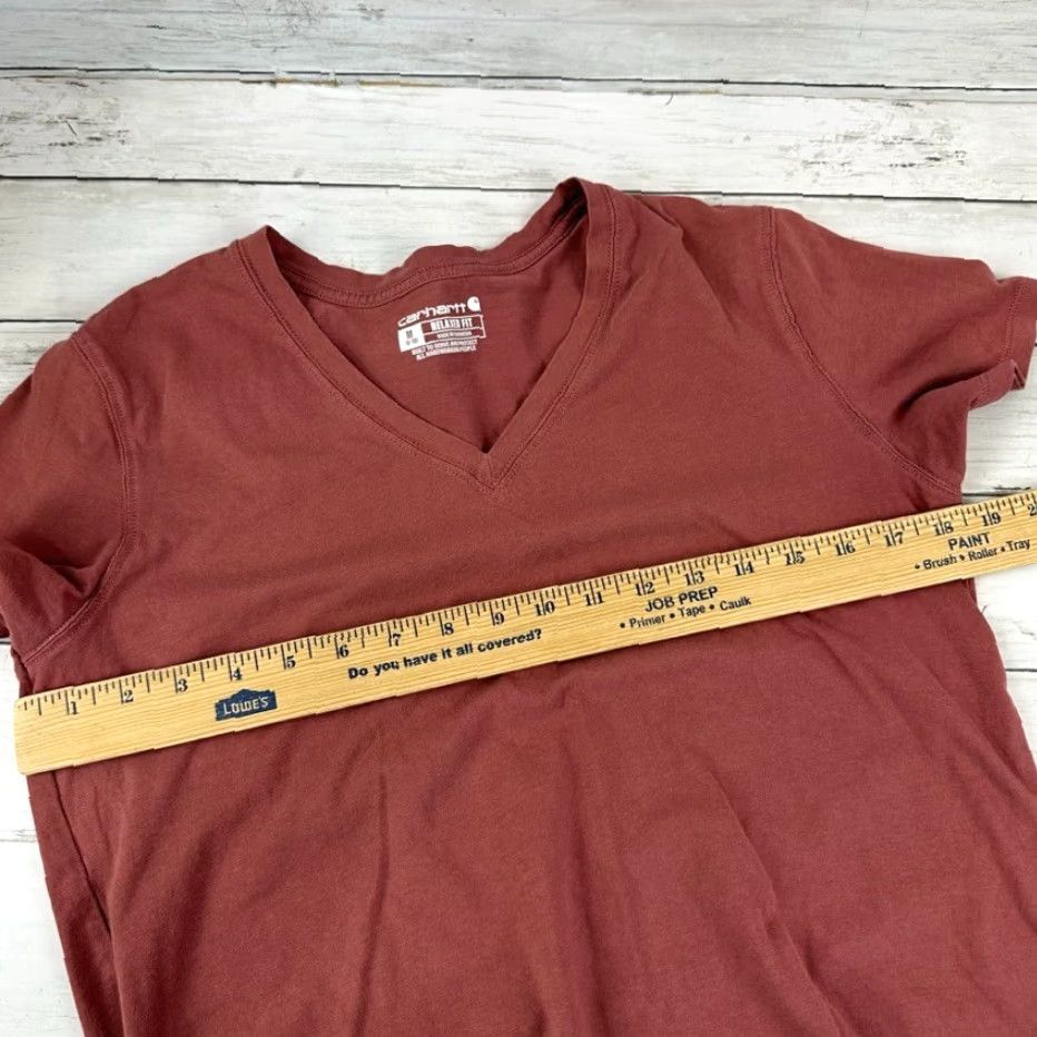 Carhartt Carhartt V-Neck T-Shirt Women Medium (8-10) Red Short Sleeve Casual Workwear Size M / US 6-8 / IT 42-44 - 7 Thumbnail