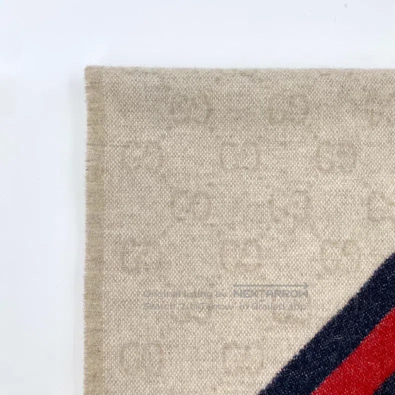 Gucci Gucci Colour-blocked striped logo jacquard full-print wool Size ONE SIZE - 3 Thumbnail