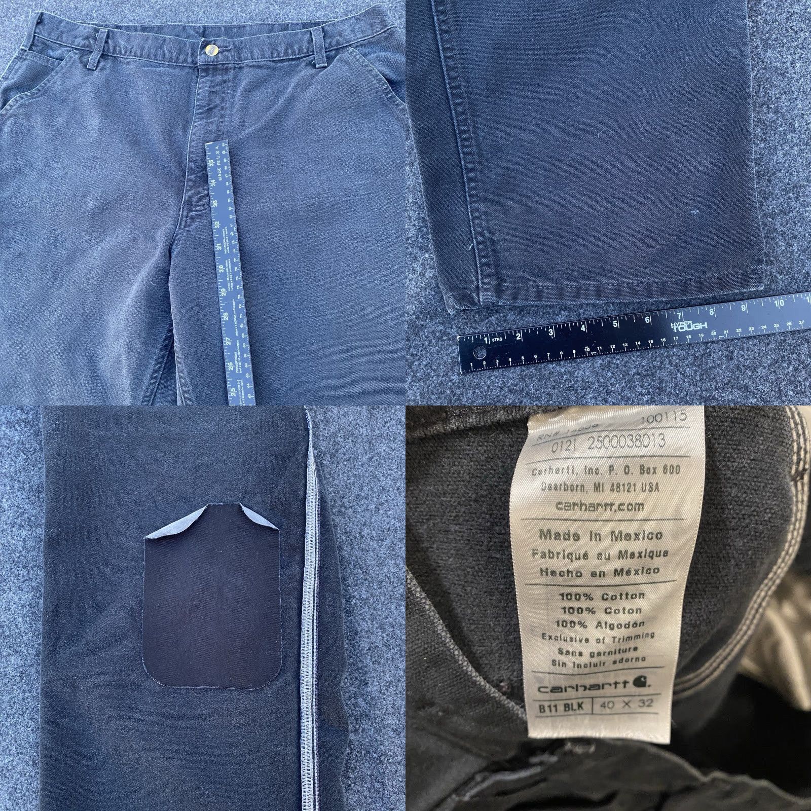 Carhartt Carhartt Pants Mens 40x32 Distressed Black Duck Canvas Baggy Carpenter Skater Pants Mens Black Canvas Carhartt Wide-Leg Relaxed Casual Workwear Size US 40 / EU 56 - 9 Thumbnail