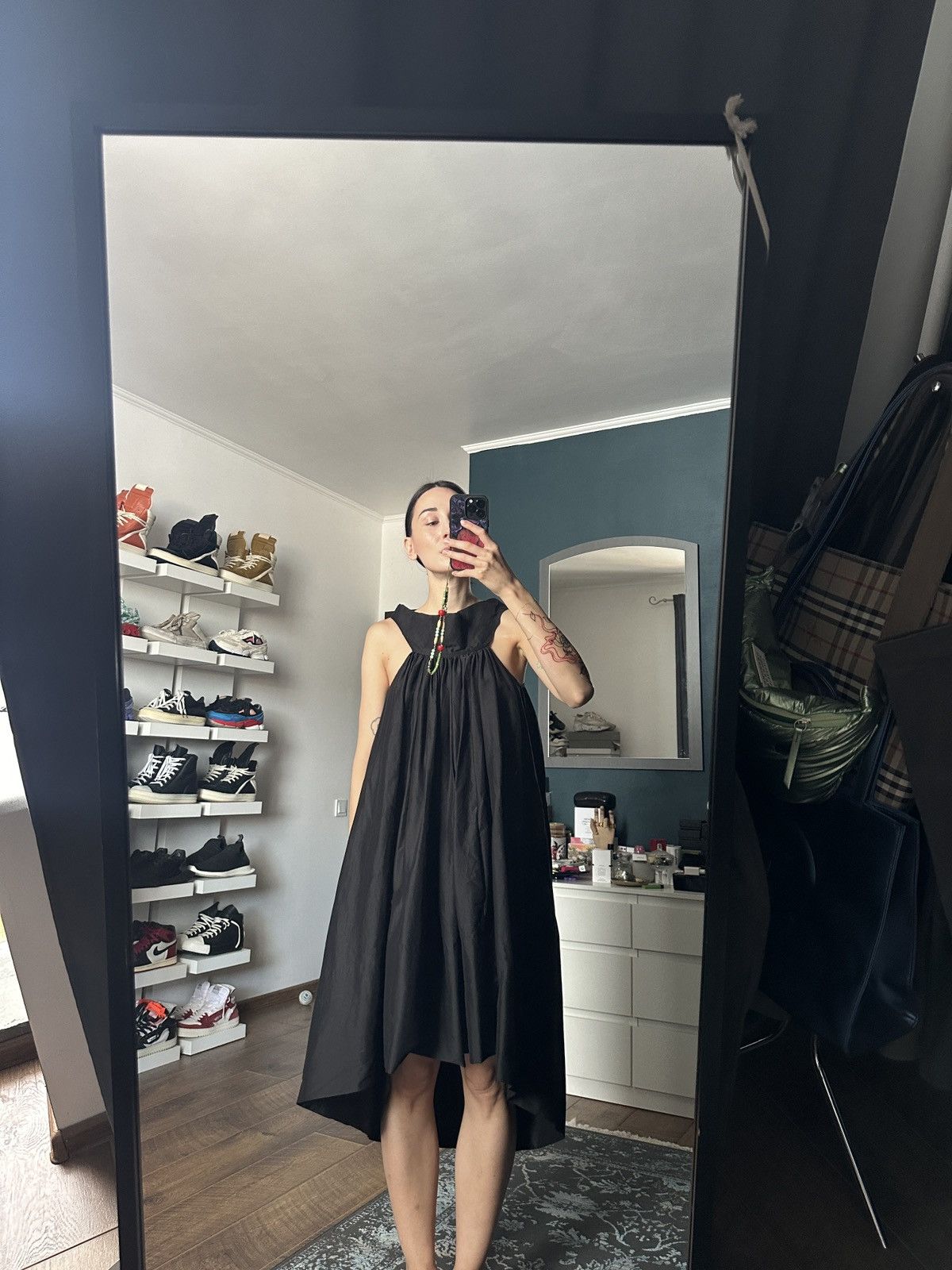 Rick Owens Rick Owens Anthem SS11 Draped Cotton Midi Dress Size S / US 4 / IT 40 - 10 Thumbnail