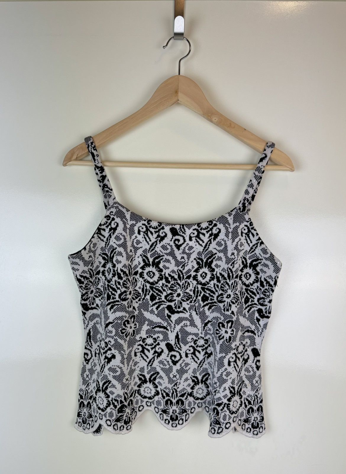 St. John St John evening sequin rhinestone knit top jacquard floral Size S / US 4 / IT 40 - 1 Thumbnail