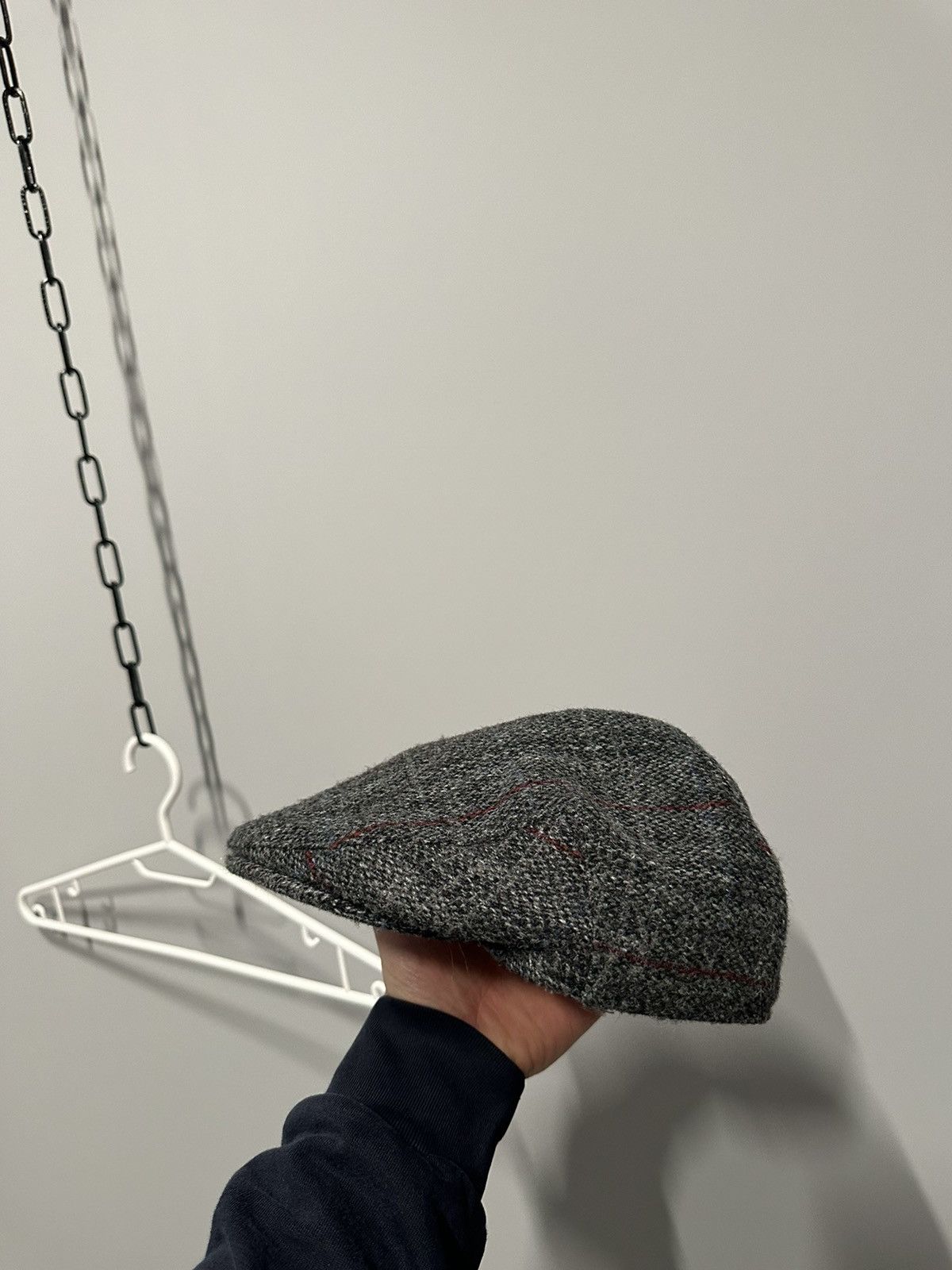 Harris Tweed Harris Tweed Hat Grey Wool Flat Cap Made in United Kingdom Size ONE SIZE - 5 Thumbnail