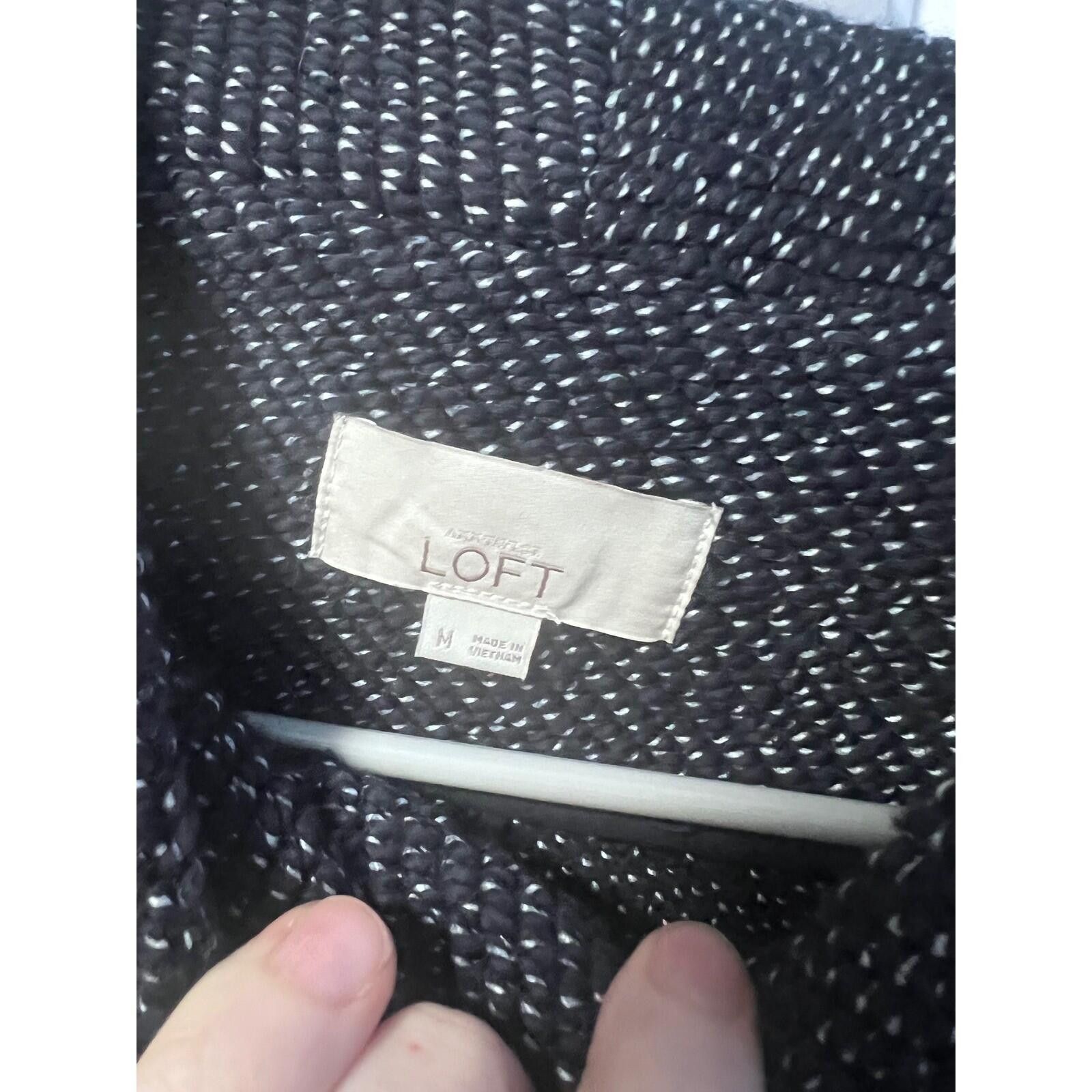 Other LOFT Cropped Pea Coat Womens M Navy Blue Textured Knit Size M / US 6-8 / IT 42-44 - 3 Thumbnail