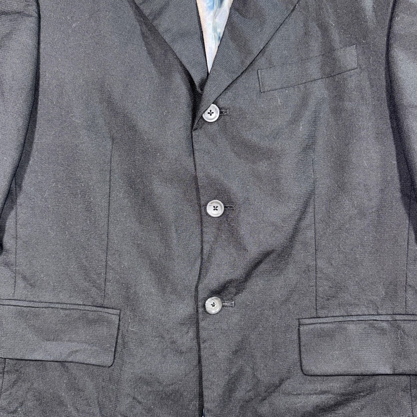 Oscar De La Renta Oscar de la Renta Suit Jacket Mens 40 Short Black Wool Three-Button Formal Size US 40 / EU 56 - 5 Thumbnail