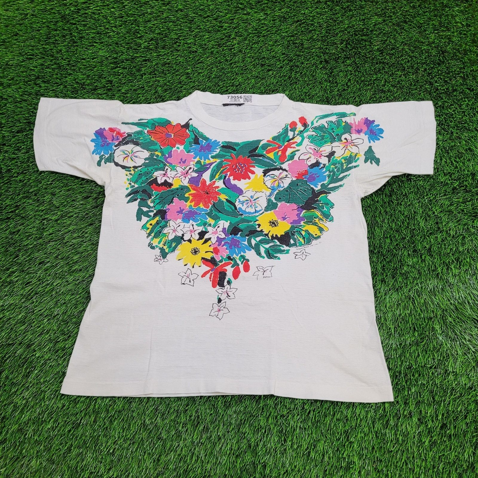 Other Vintage 90s Flower Shirt Womens Large 20x23 White Size L / US 10 / IT 46 - 1 Thumbnail