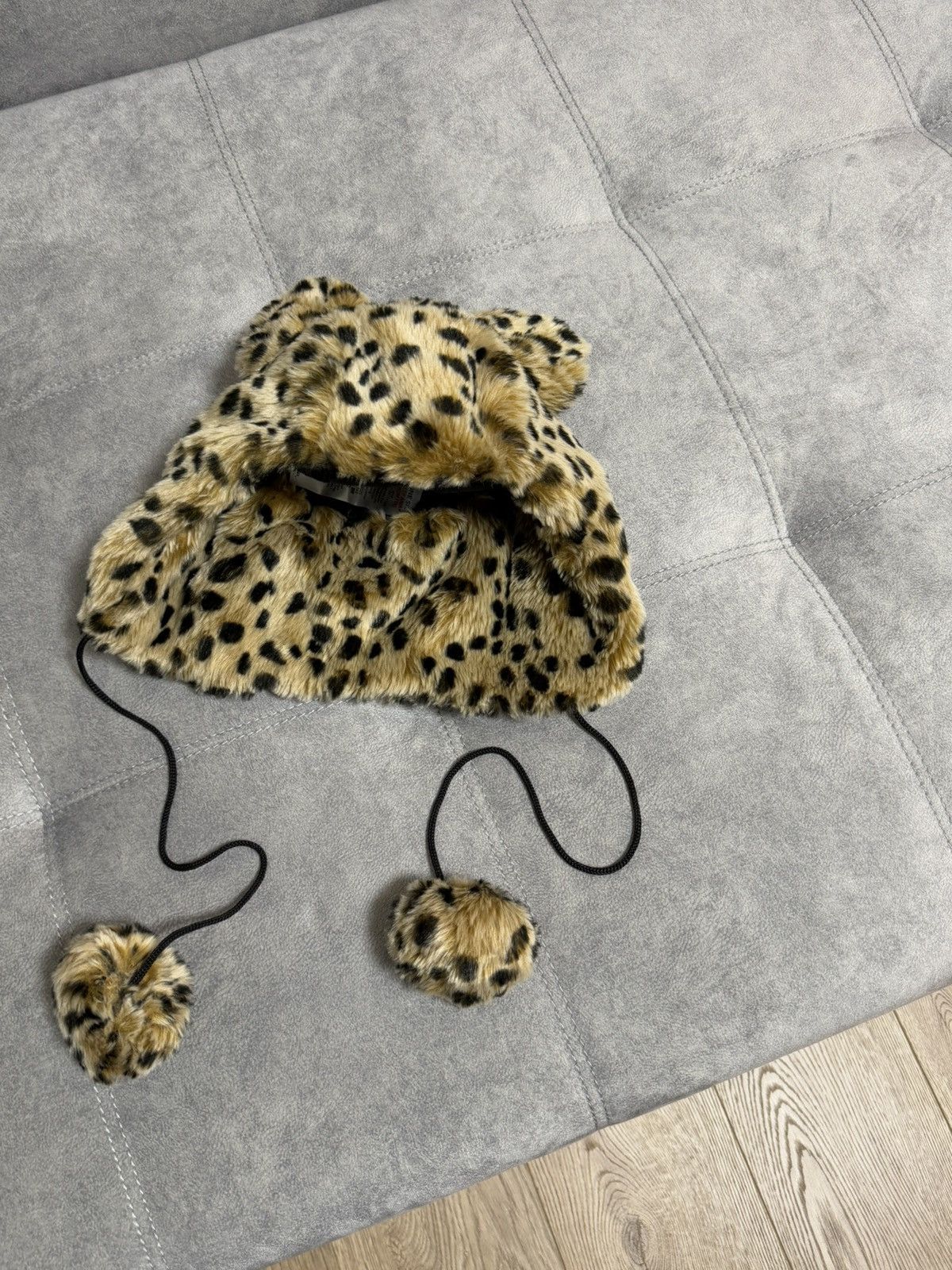 Japanese Brand × Vintage Vintage Y2K leopard fuzzy fur ushanka hat punk Japanese Size ONE SIZE - 4 Thumbnail