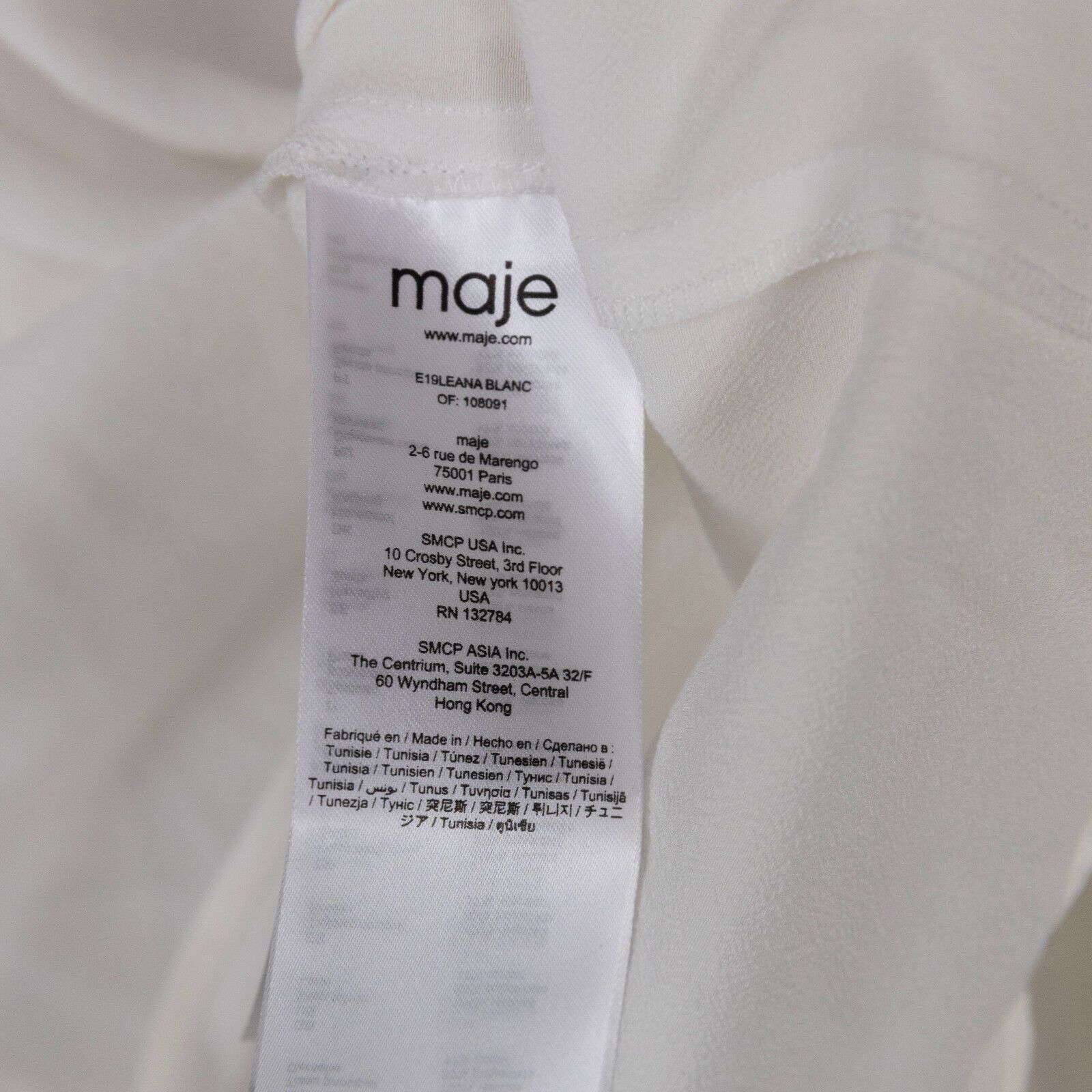 Maje Maje Women Leana Top White Size 3/L Size L / US 10 / IT 46 - 5 Thumbnail