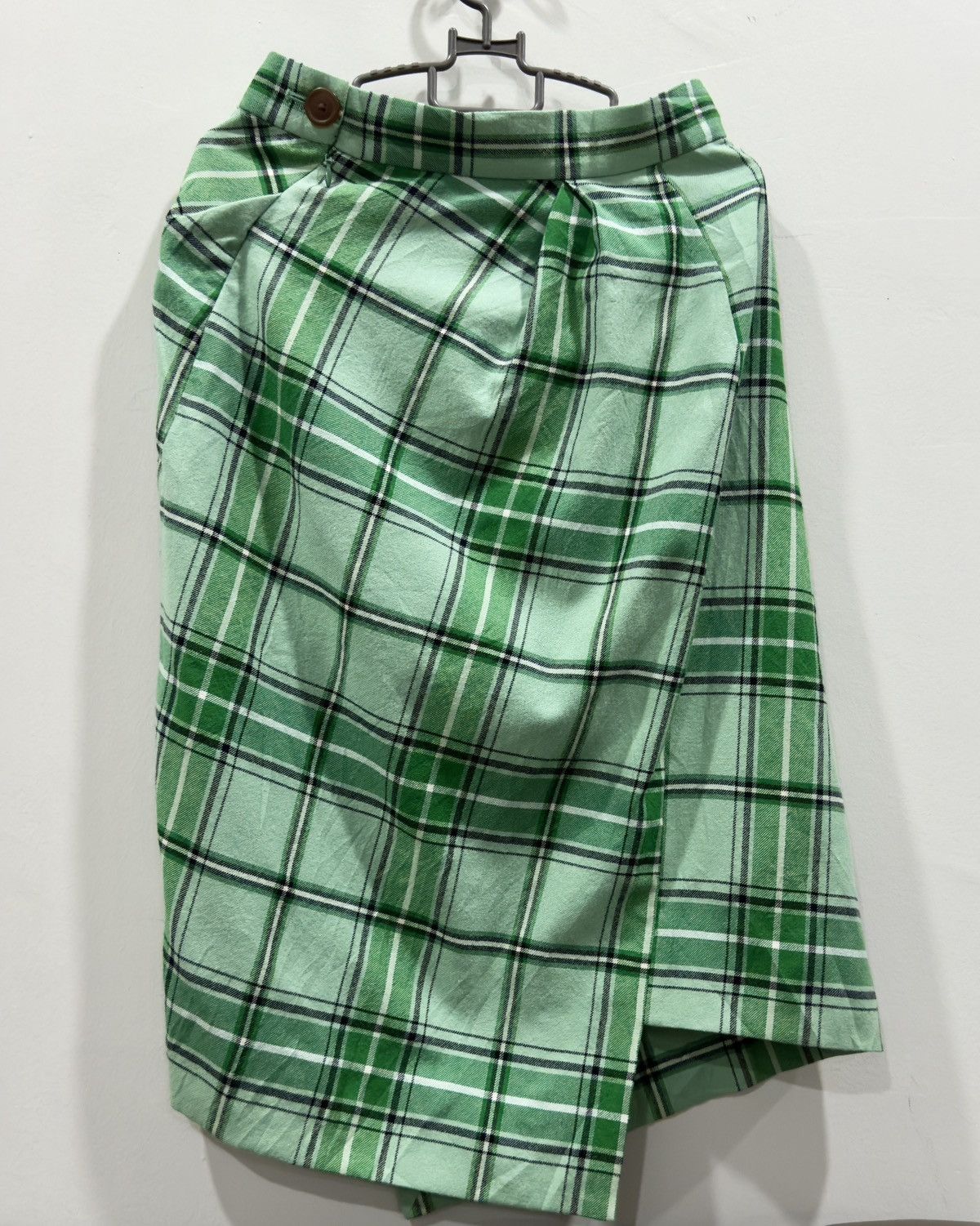 Vivienne Westwood Asymmetrical Wrap Plaid Wool Skirt Size 26" / US 2 / IT 38 - 2 Thumbnail
