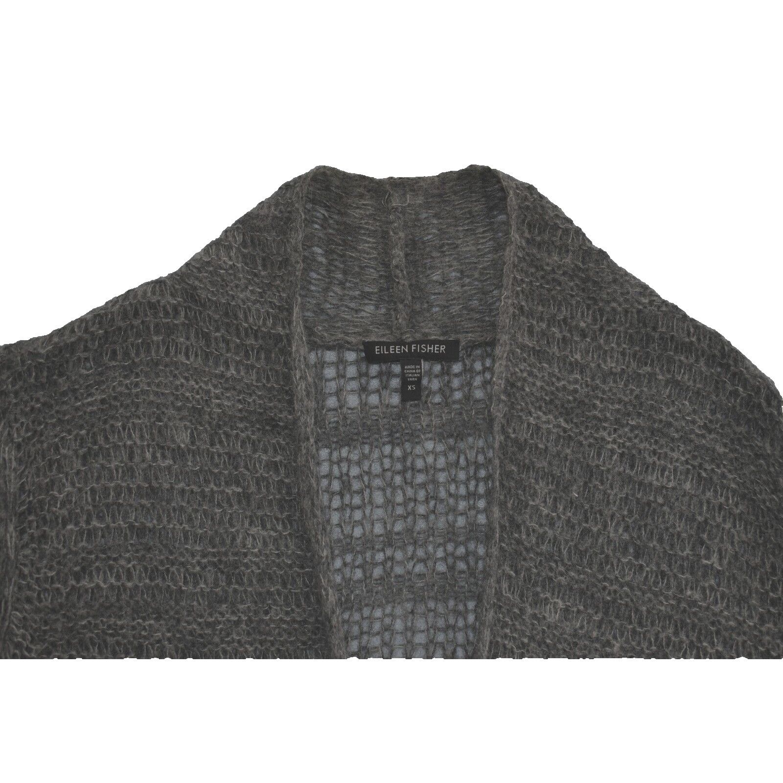 Eileen Fisher EILEEN FISHER Gray Alpaca Wool Open Knit Cardigan Sweater XS Size XS / US 0-2 / IT 36-38 - 4 Thumbnail