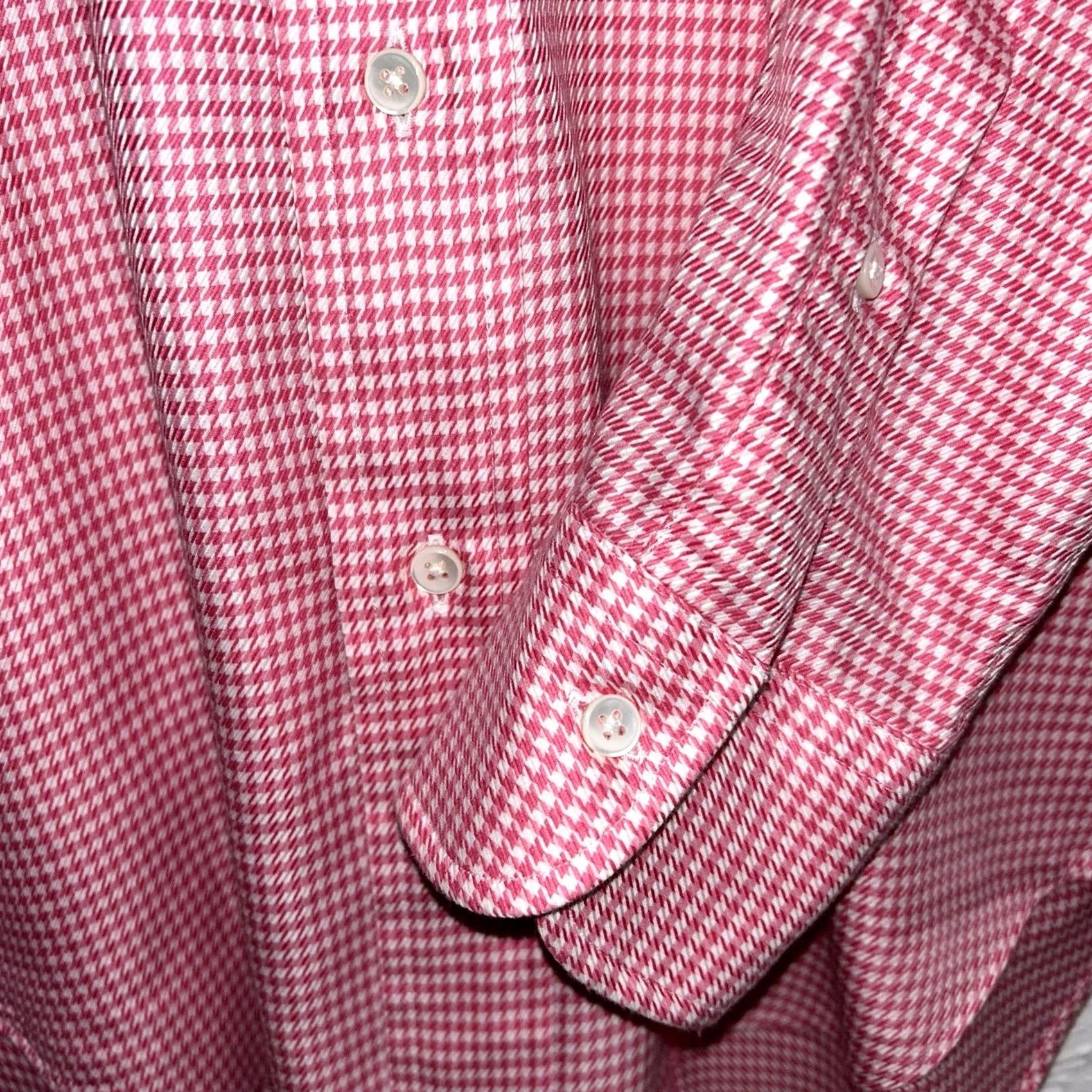 Kamakura VINTAGE Kamakura Maker’s 1991 Check Button Up Shirt Japan Made Sz Large Pink Cotton Long Sleeve 15-32-1/3 Mens Slim Modern Casual Workwear 90s Size US L / EU 52-54 / 3 - 3 Thumbnail