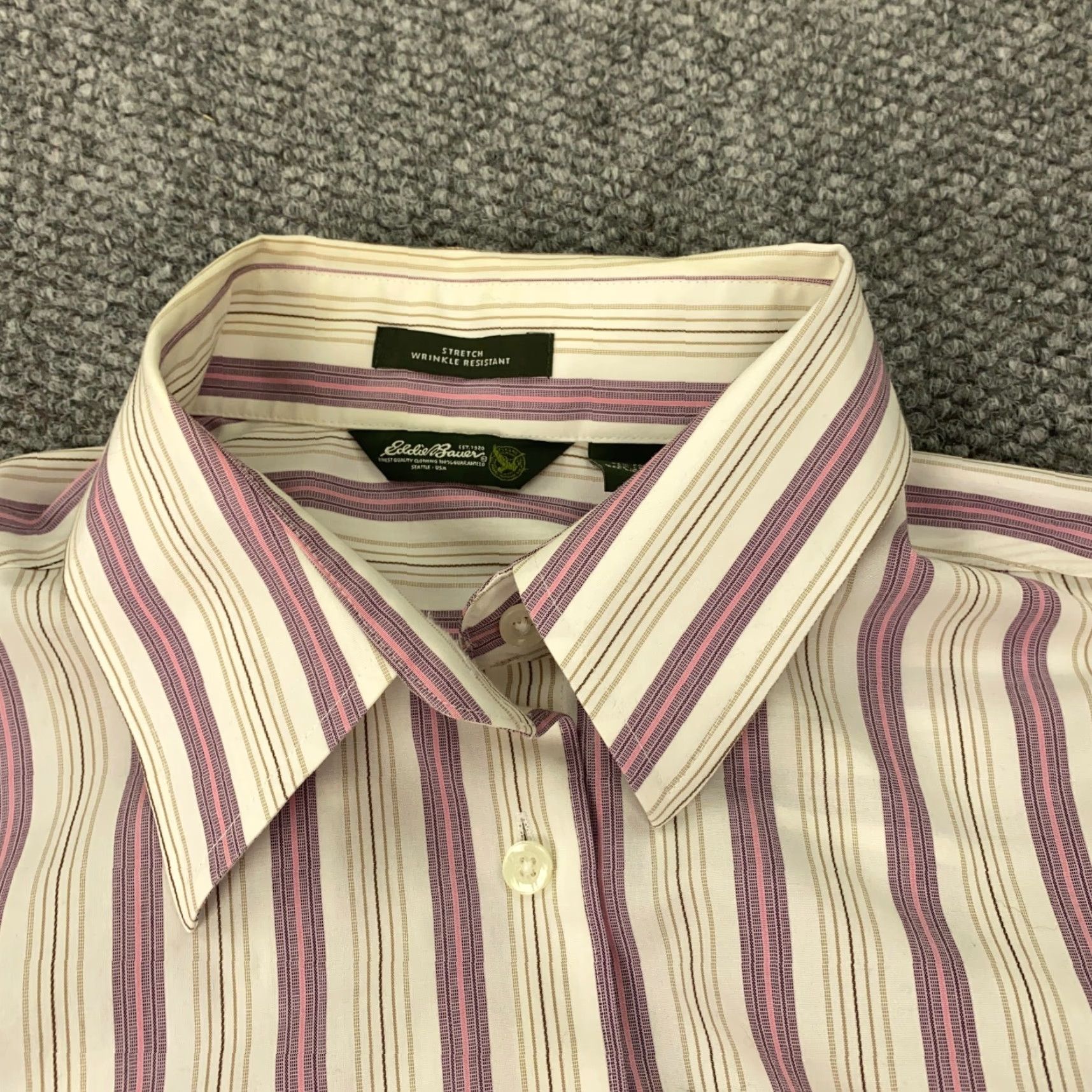 Eddie Bauer Eddie Bauer Plus Size 1X Button-Up Shirt Womens Striped Long Sleeve Collared Multicolor Stretch Size XL / US 12-14 / IT 48-50 - 3 Thumbnail