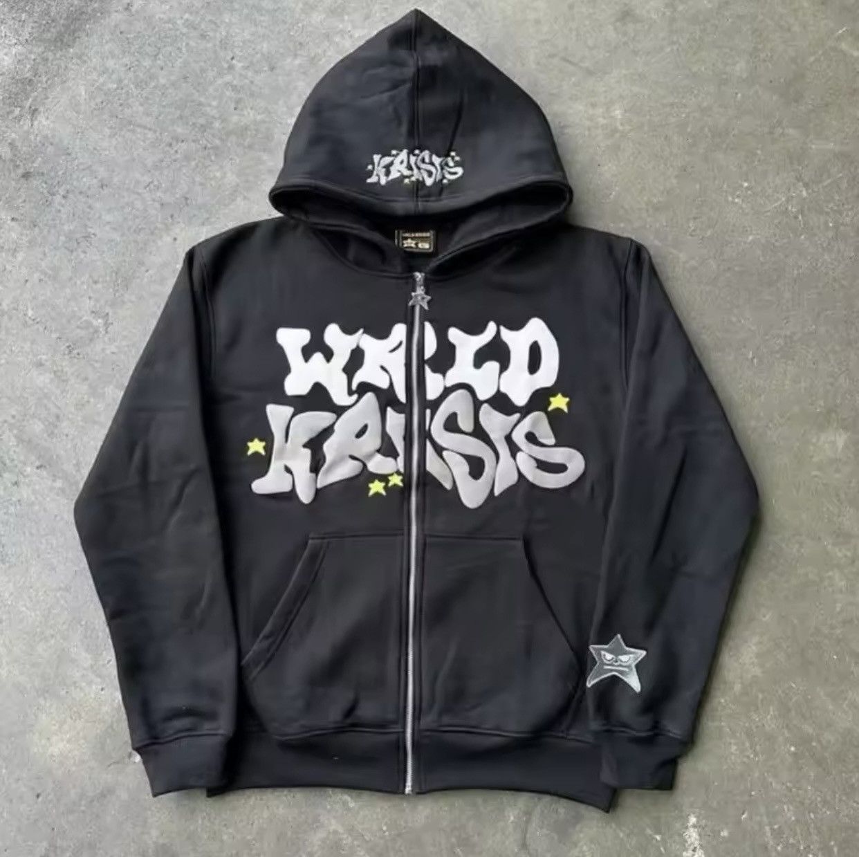 Japanese Brand Letter Print Loose Casual Fashion Zipper Hoodie Size US M / EU 48-50 / 2 - 1 Thumbnail