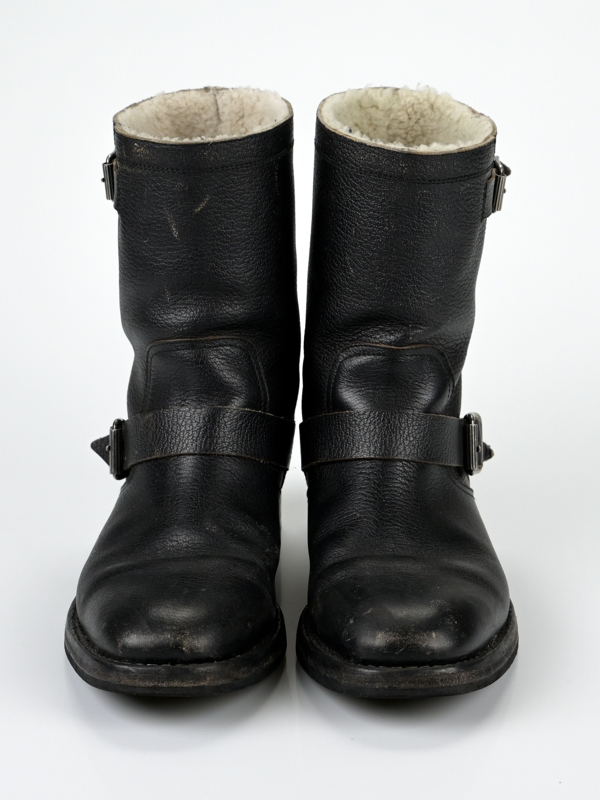 Maison Margiela Shearling-Lined Leather Biker Boots Size US 9 / EU 42 - 2 Thumbnail