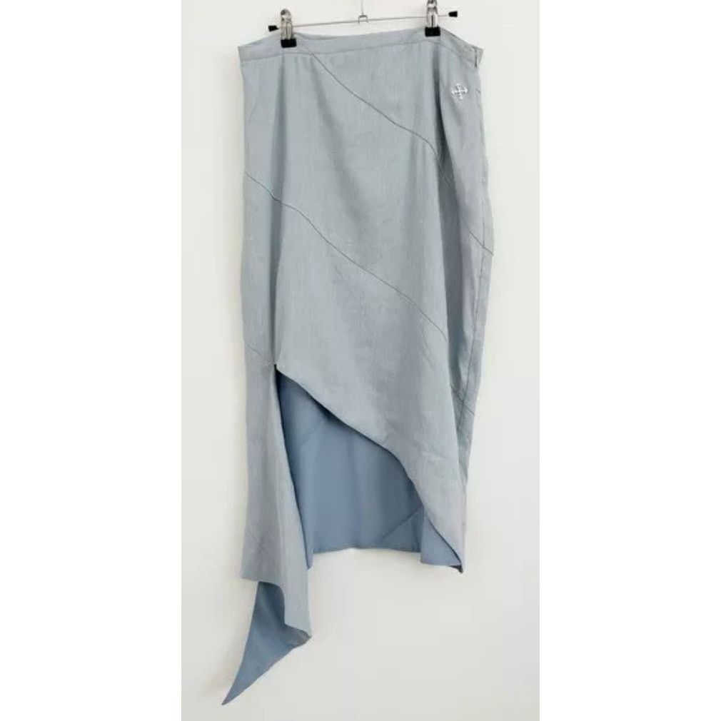Off-White Off-White Spiral Draping Slit Skirt Baby Blue size 6 Size 28" / US 6 / IT 42 - 1 Thumbnail
