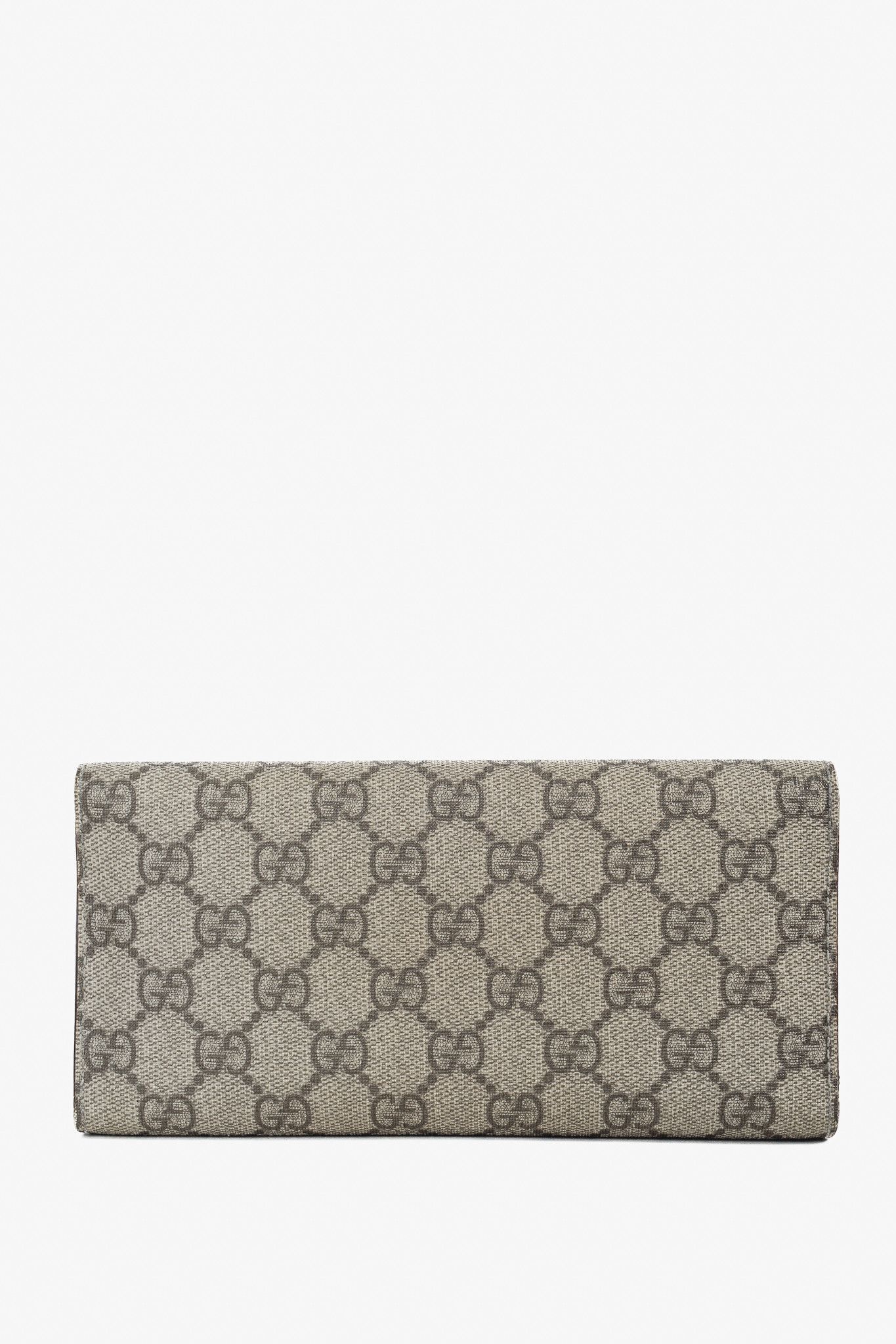 Gucci Gucci Brown Ivory GG Supreme Monogram Continental Wallet Size ONE SIZE - 4 Thumbnail