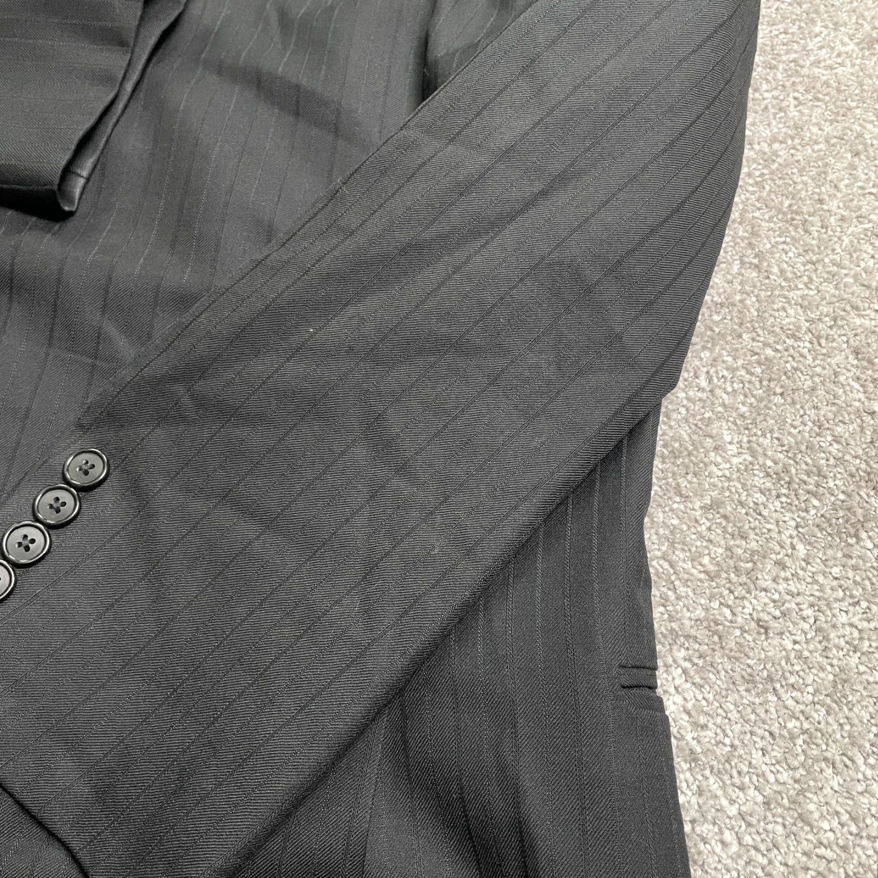 Brooks Brothers Brooks Brothers Blazer Mens 46 Black Double-Vented Notch Lapel Single-Breasted 3-Button Chest 45in Regular Fit Dry Clean Only Vintage No Size 46R - 4 Thumbnail