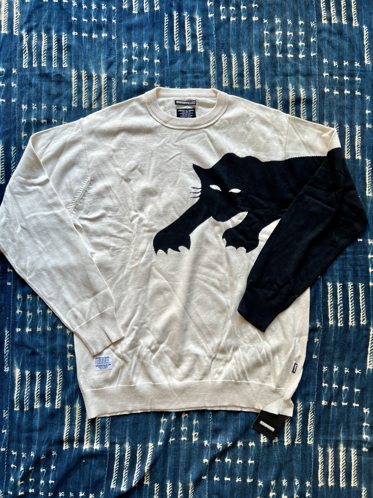 Neighborhood Neighborhood Archive AW06 Black Cat Knitted Sweater Size US XL / EU 56 / 4 - 1 Thumbnail