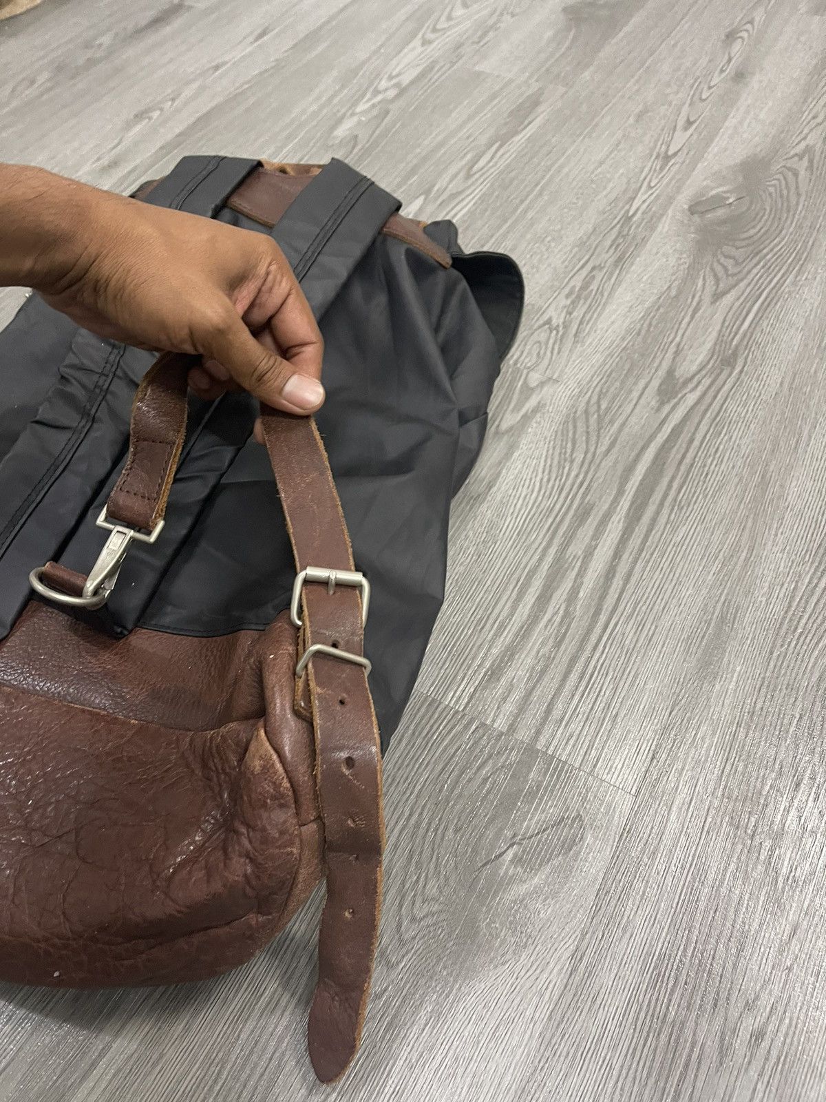 Union made ciaopanic Leather and tech nylon rucksack pack