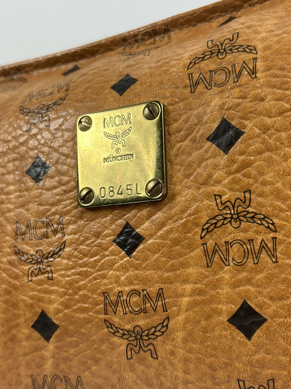 MCM MCM Cognac Leather Clutch Bag Size ONE SIZE - 2 Thumbnail
