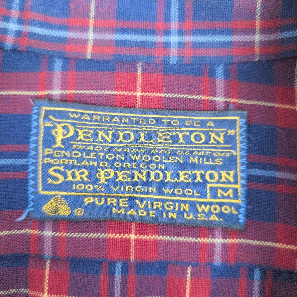 Pendleton × Vintage Vintage Men's Sir Pendleton Dense Knit Plaid Shirt Medium Size US M / EU 48-50 / 2 - 2 Thumbnail