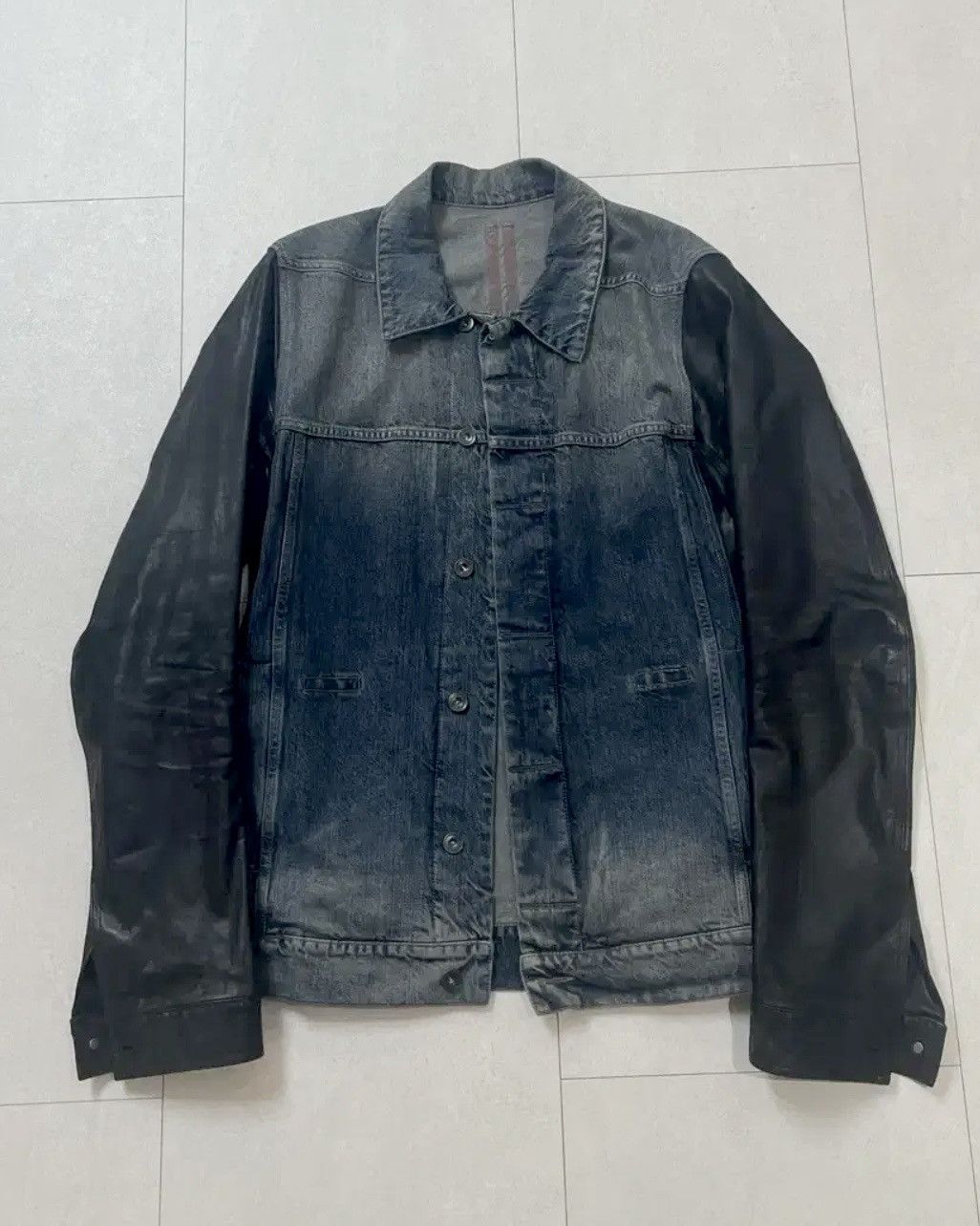 Rick Owens Drkshdw Rick Owens DRKSHDW SS14 Leather Denim Jacket Size US L / EU 52-54 / 3 - 1 Thumbnail