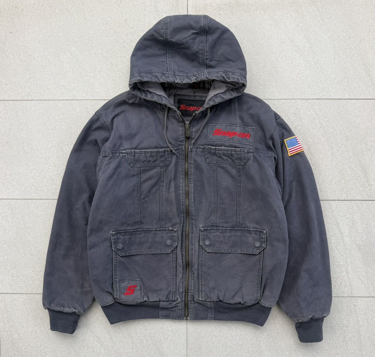 Vintage Vintage Snap-on Lined Quilted Canvas Hooded Work Jacket Size US XL / EU 56 / 4 - 7 Thumbnail