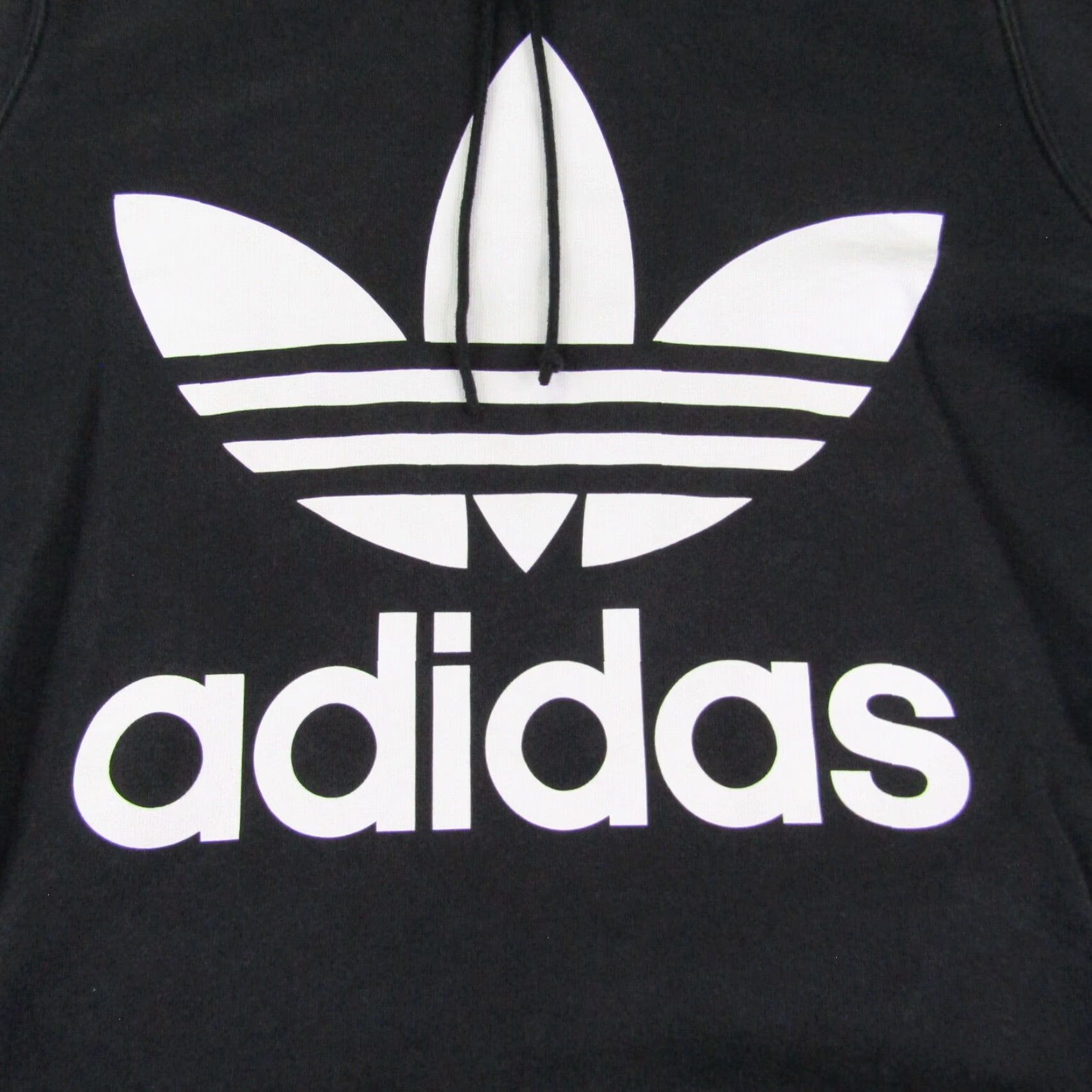 Adidas Adidas Hoodie Women Large Black Trefoil Pullover Sweatshirt Knit Logo Pullover Hooded Pockets Sport Activewear Casual Size L / US 10 / IT 46 - 2 Thumbnail