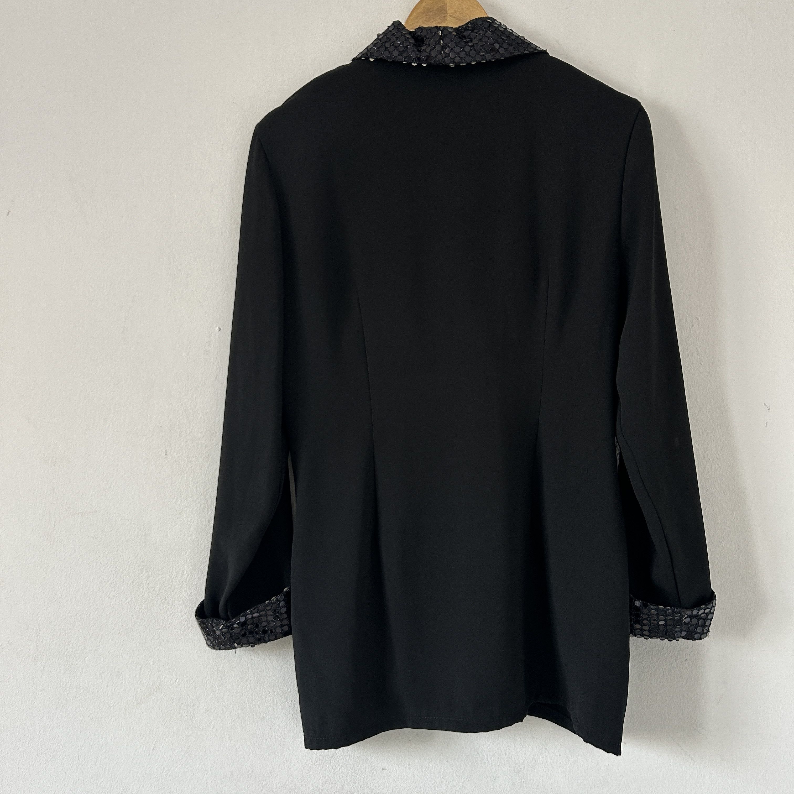 Vintage Vintage 80s Black Sequin Blazer Size XL / US 12-14 / IT 48-50 - 10 Thumbnail