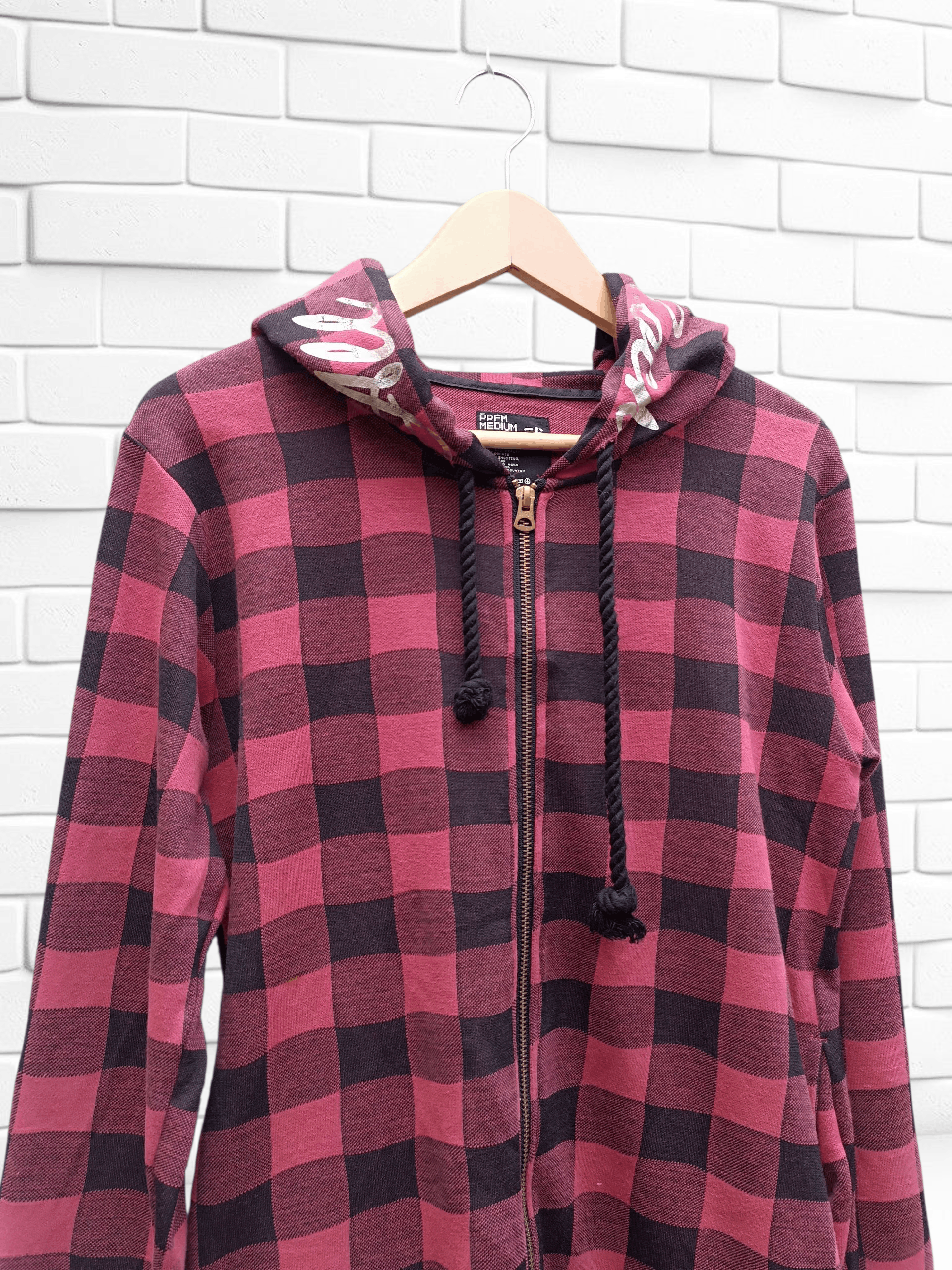 PPFM PPFM Y2K Grunge Check Hoodie Jacket Double Zip Size US M / EU 48-50 / 2 - 4 Thumbnail
