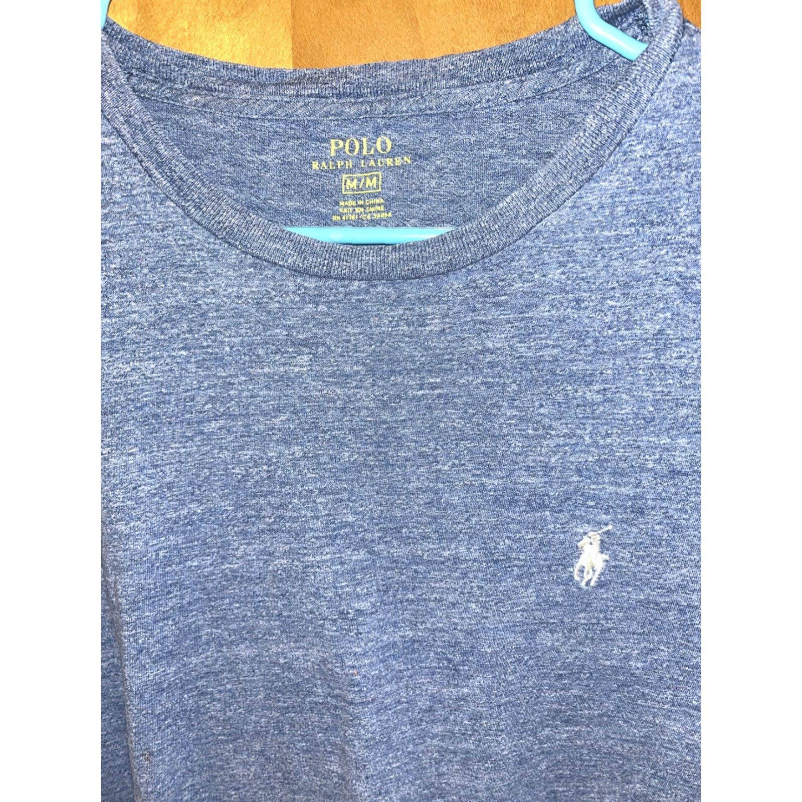 Polo Ralph Lauren Polo Ralph Lauren Men's Medium Light Blue Long Sleeve Cotton T-Shirt Embroidered Pony Logo Size US M / EU 48-50 / 2 - 2 Thumbnail