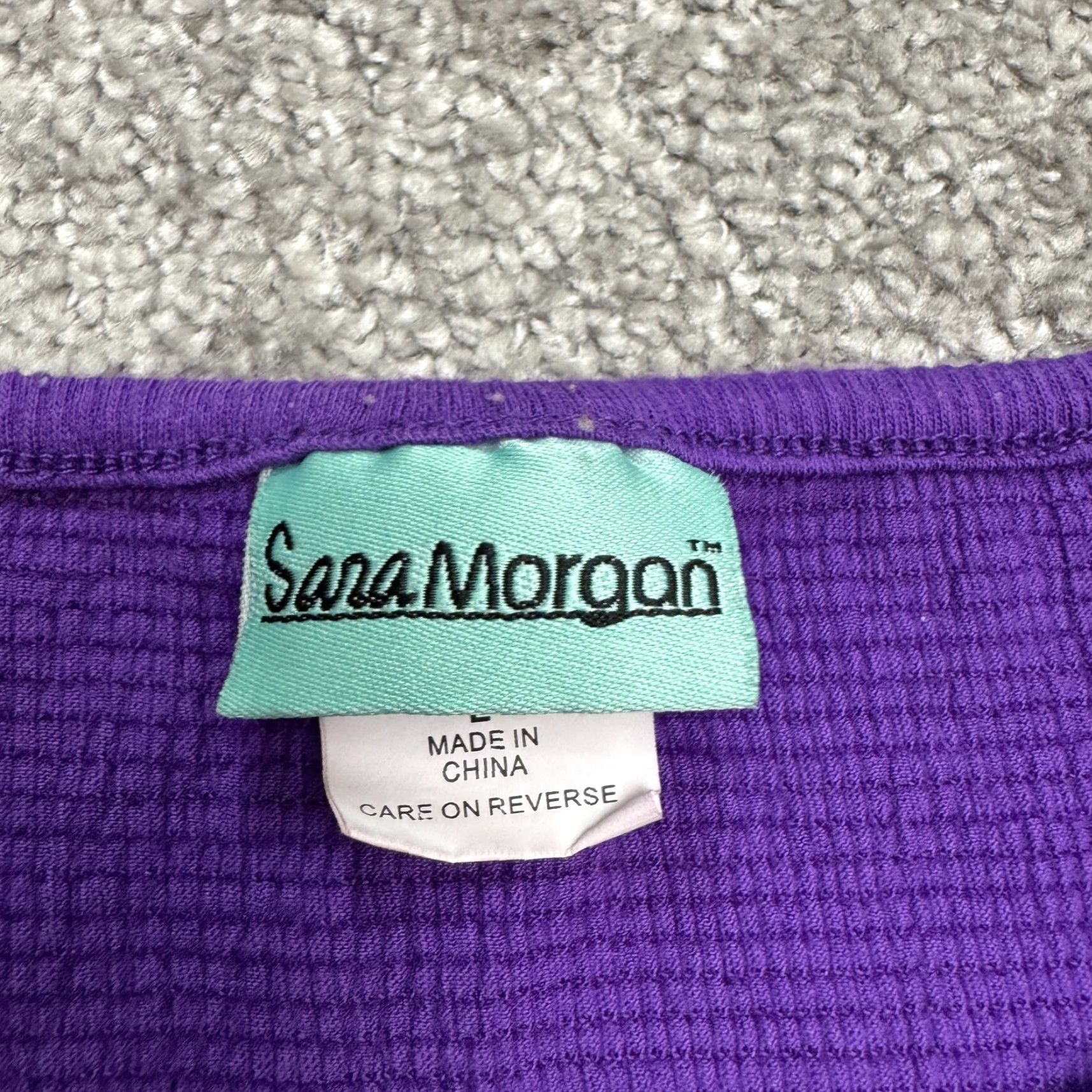 Vintage VINTAGE Sara Morgan T-Shirt Womens Large Purple Knit Basic Crew Neck Tee 90s Classic Retro Shirt Size L / US 10 / IT 46 - 4 Thumbnail