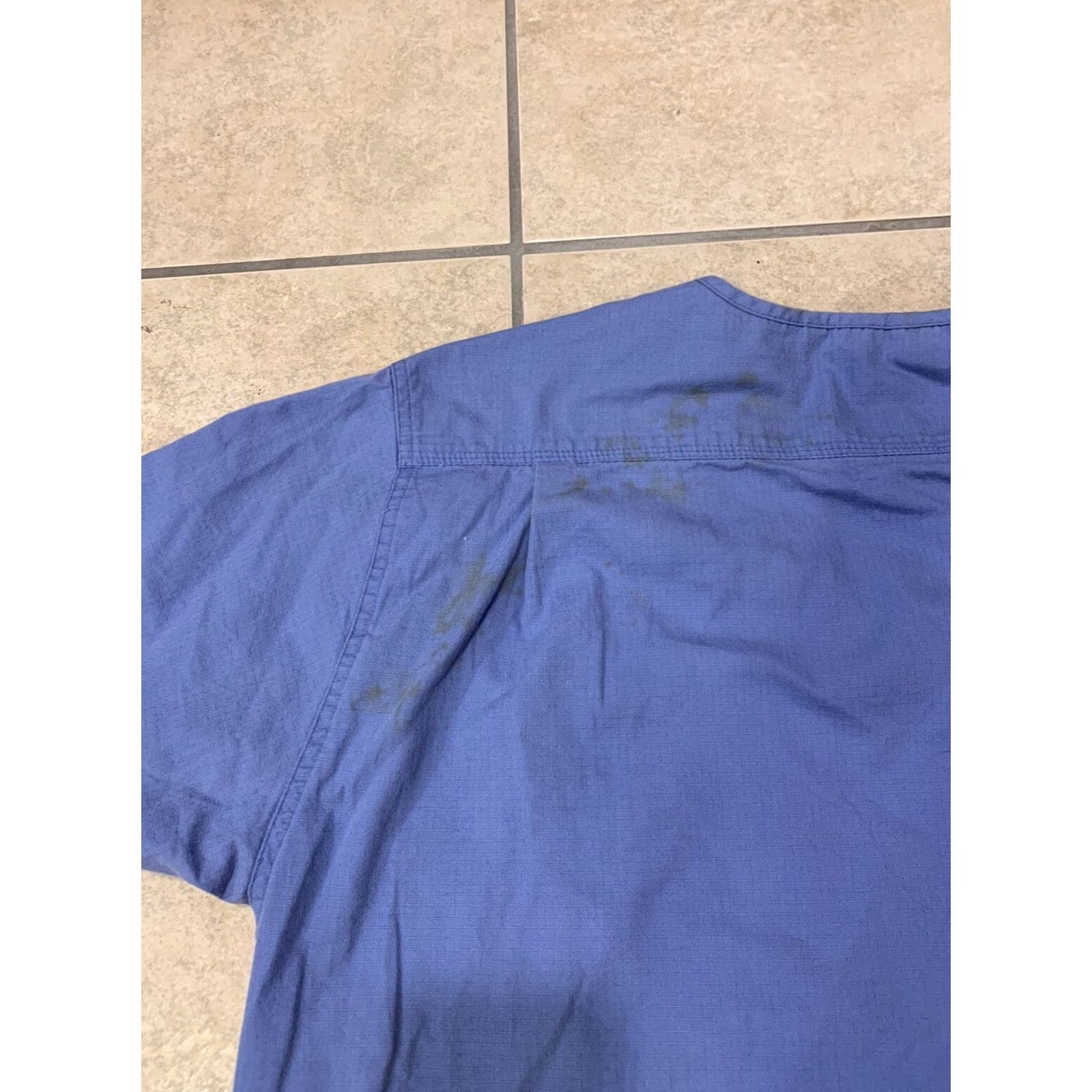 Carhartt Carhartt Men's XL Blue Ripstop Utility Medical Uniform Scrub Top C15108 Size US XL / EU 56 / 4 - 7 Thumbnail
