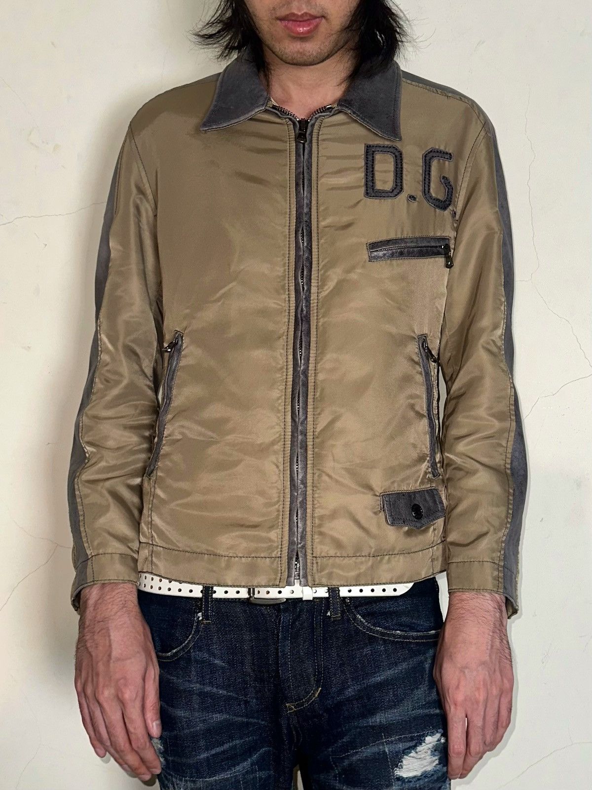 Dolce & Gabbana Hybrid Lambskin Patch Nylon Rider Jacket Size US M / EU 48-50 / 2 - 4 Thumbnail