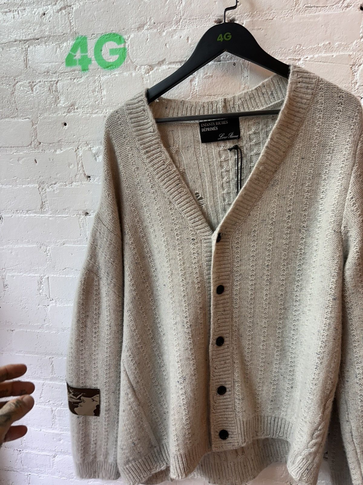 Enfants Riches Deprimes × Loro Piana ERD X LORO PIANNA CHAIN KNIT CASHMERE SWEATER JACKET Size US L / EU 52-54 / 3 - 7 Thumbnail
