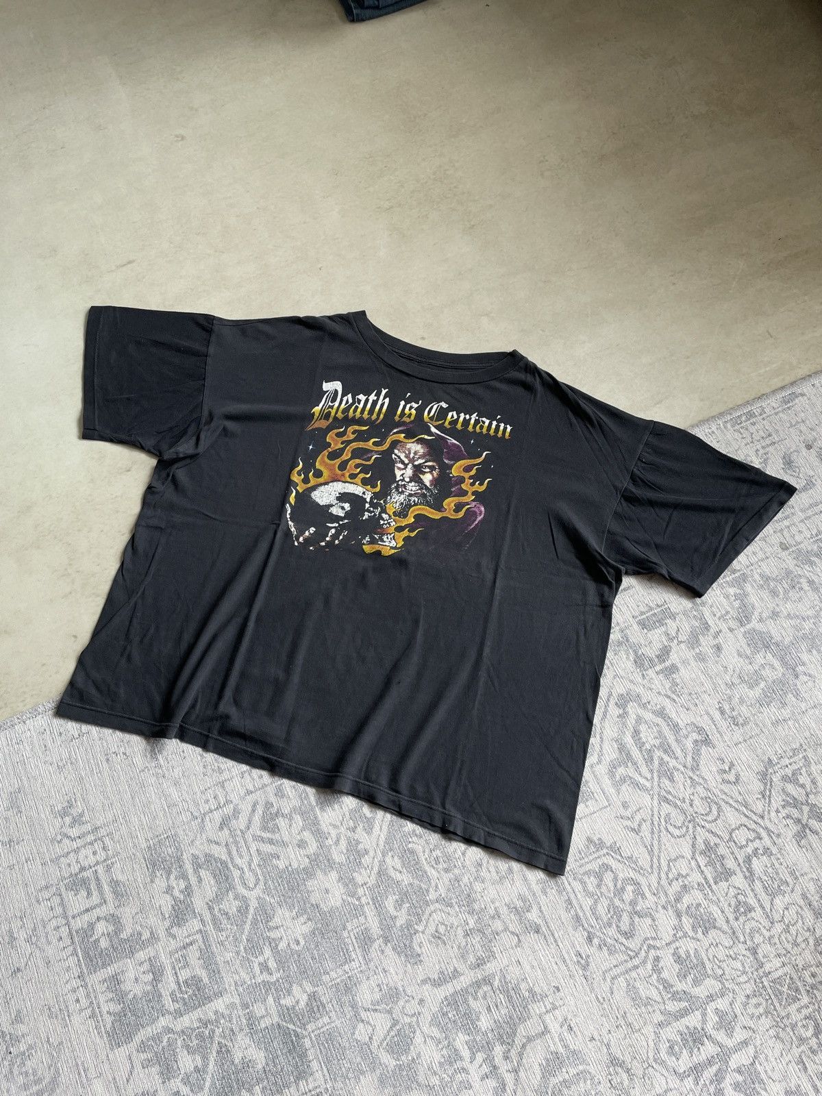 90s Vintage Death is Certain Graphic Singlestitch T-Shirt