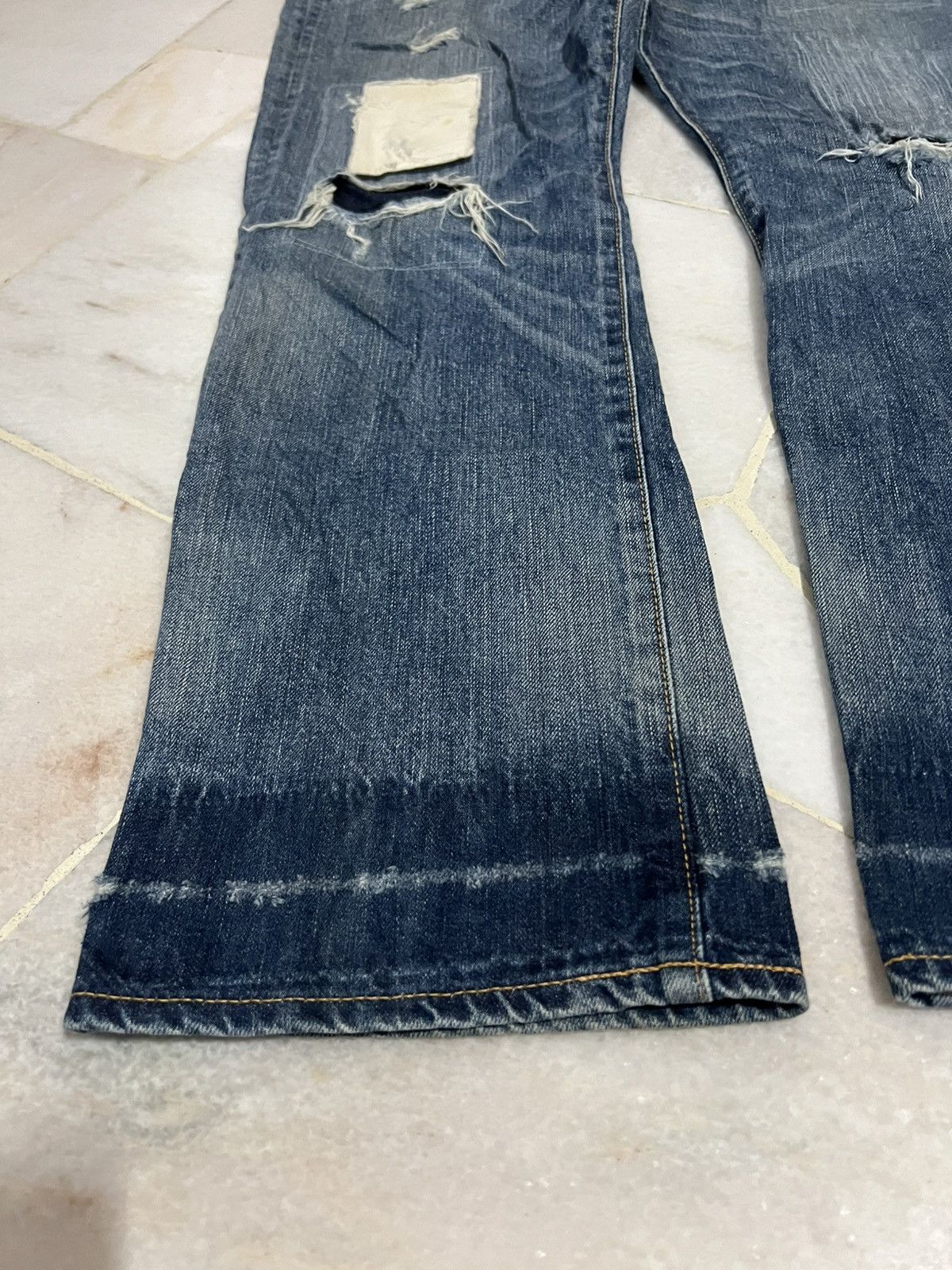 If Six Was Nine × Le Grande Bleu (L.G.B.) × Seditionaries 🌈Flare Japanese Back Number Distressed Jean Ripped Size US 34 / EU 50 - 4 Thumbnail