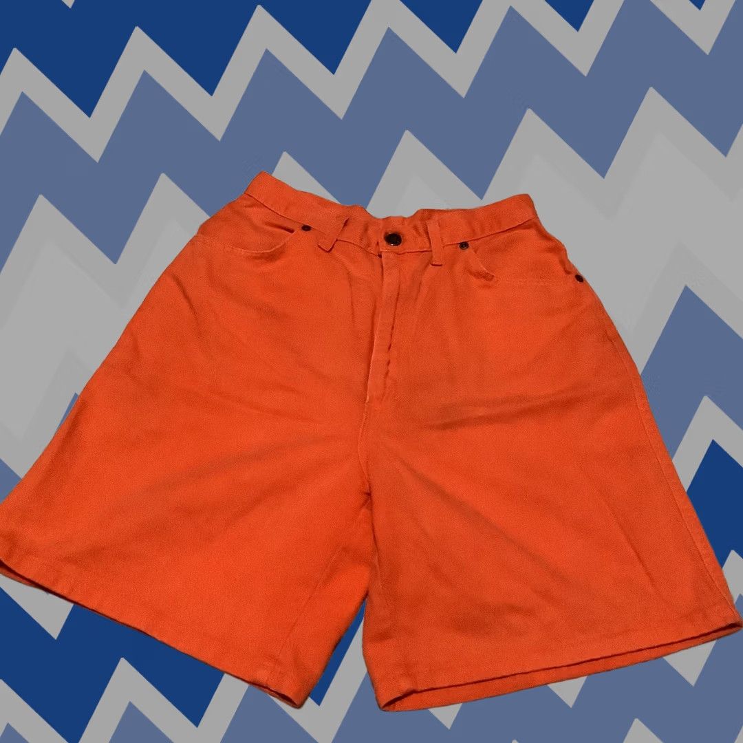 Vintage VINTAGE Unbranded Mom Shorts High Waist Orange Denim 100% Cotton Women's 12 USA 90s Size 34" / US 12 / IT 48 - 1 Thumbnail