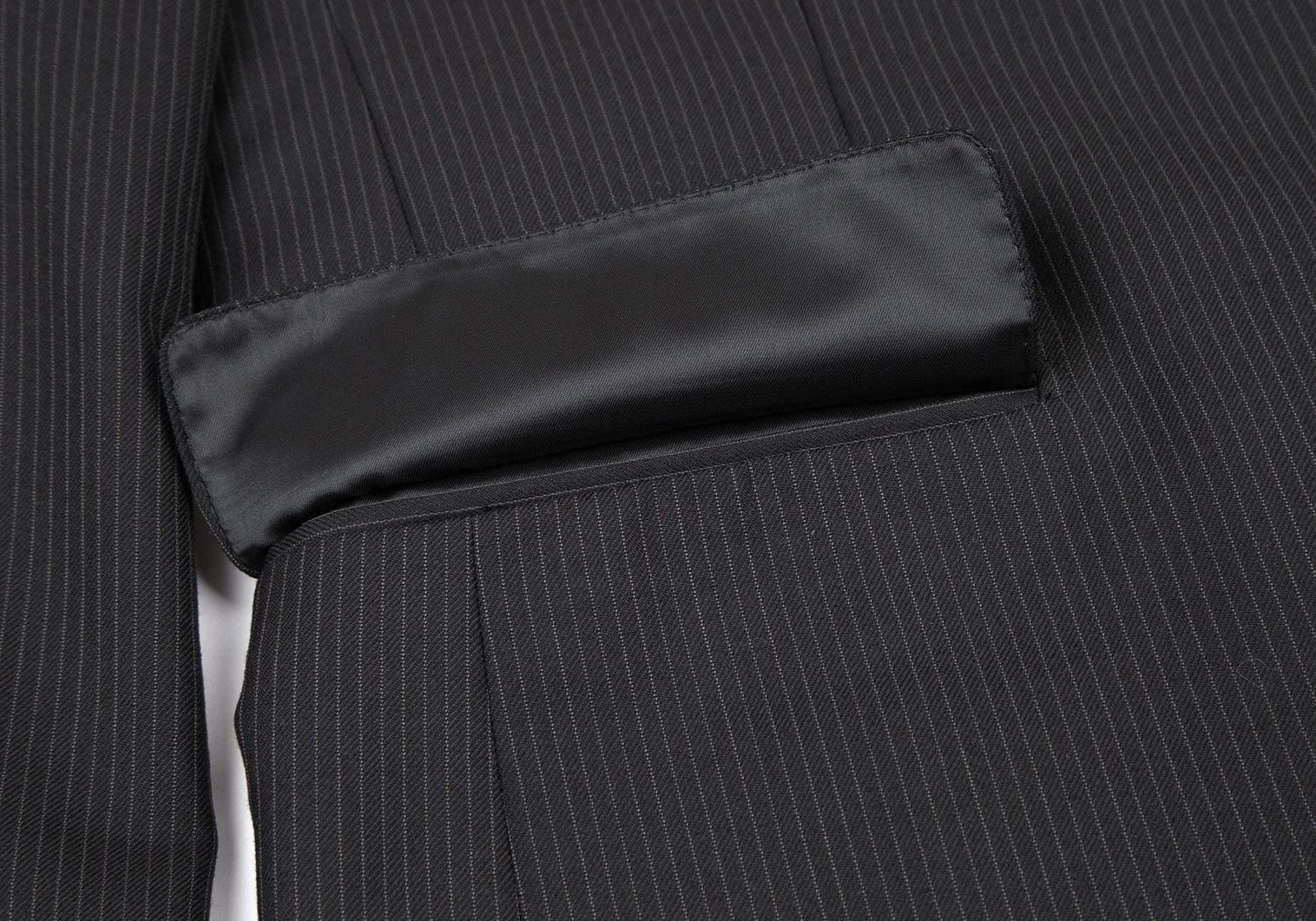 Burberry Wool Pinstripe Tailored Jacket in Black, Size 42L Size US XS / EU 42 / 0 - 10 Thumbnail
